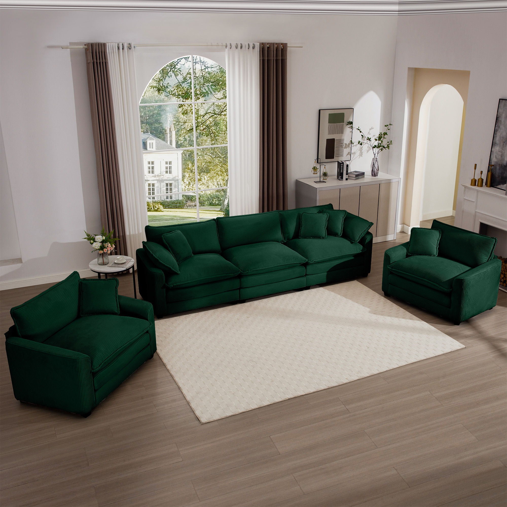 Elegant Oversized Sectional Sofa Set With Deep Seats And Flexible Layout