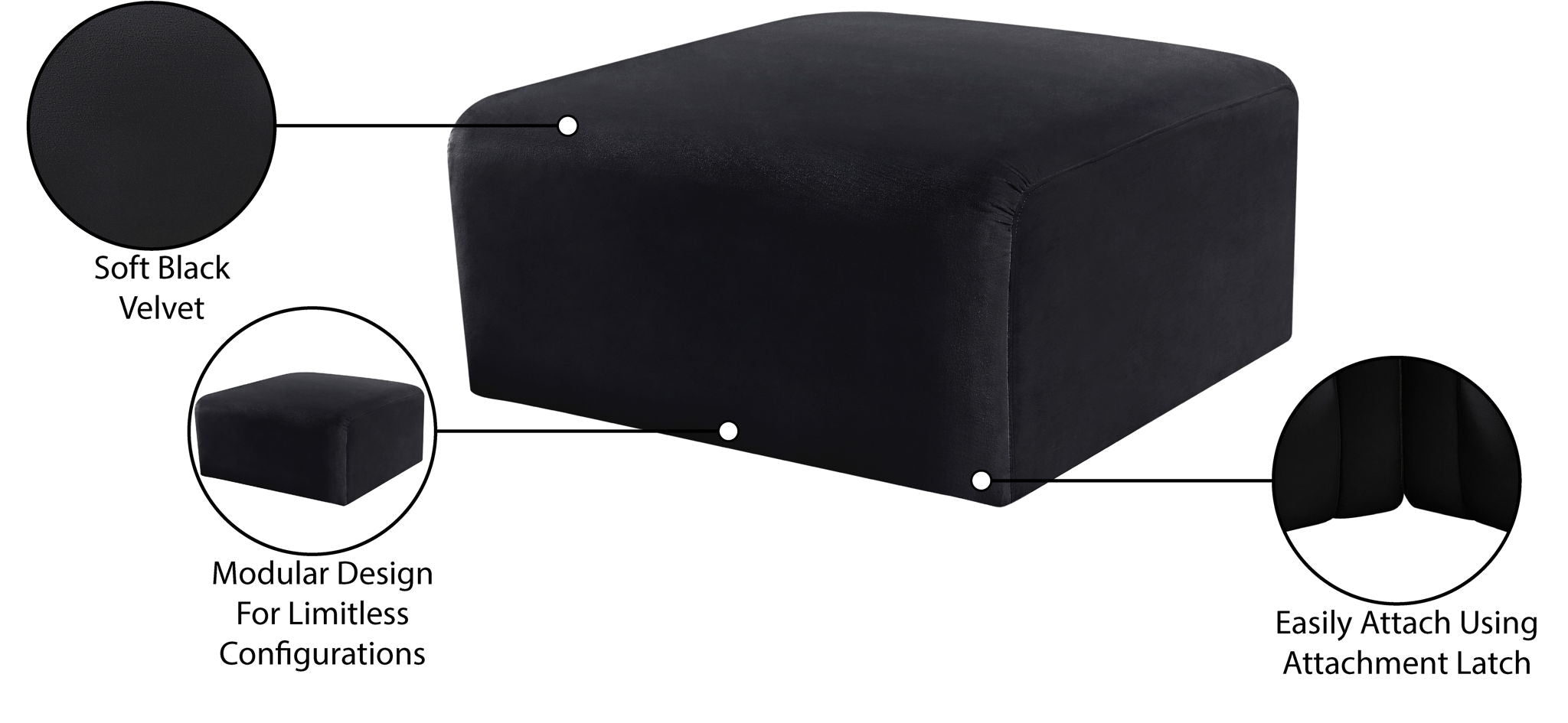 Arc - Velvet Ottoman