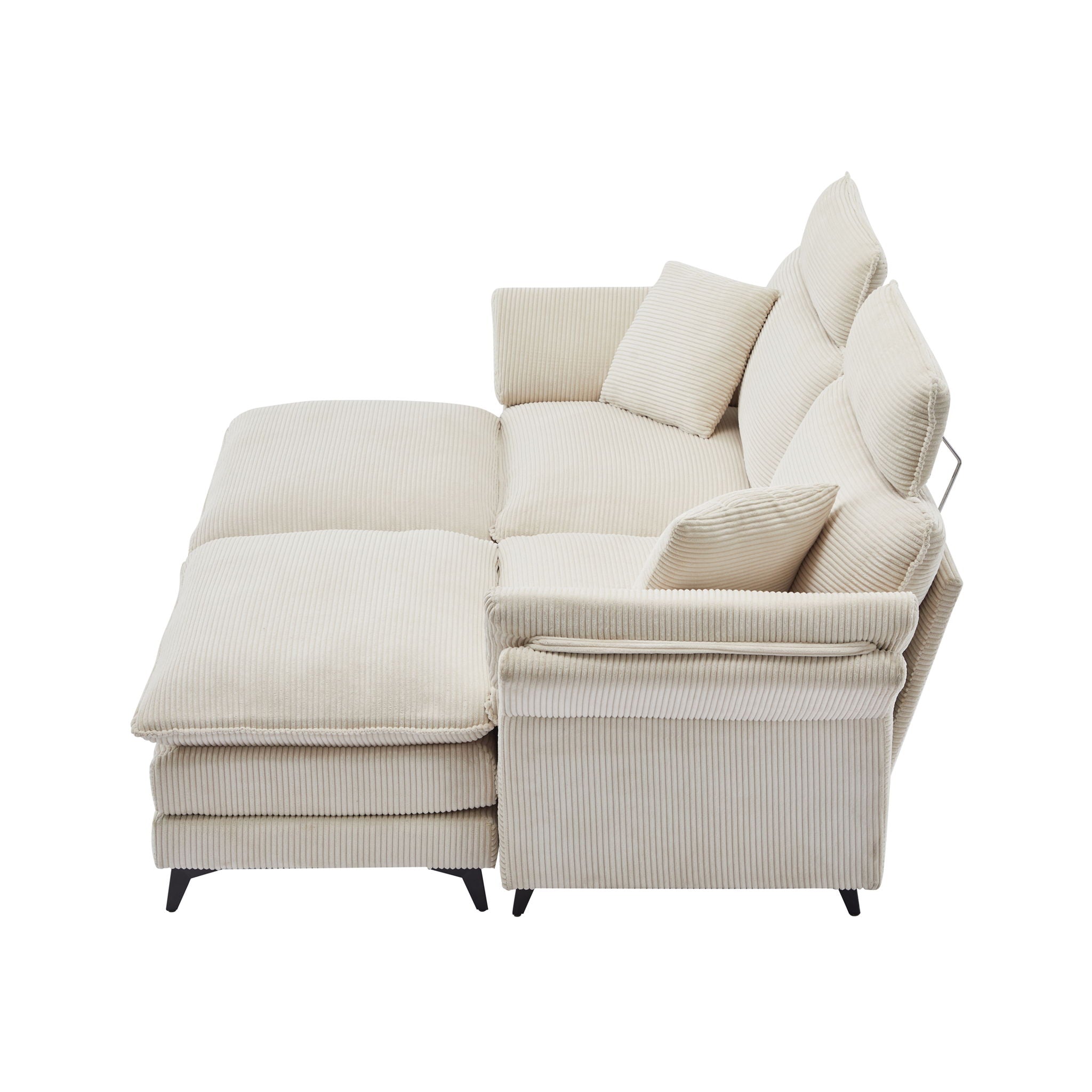 Modern Deep Seat Sectional Sofa With Ottoman