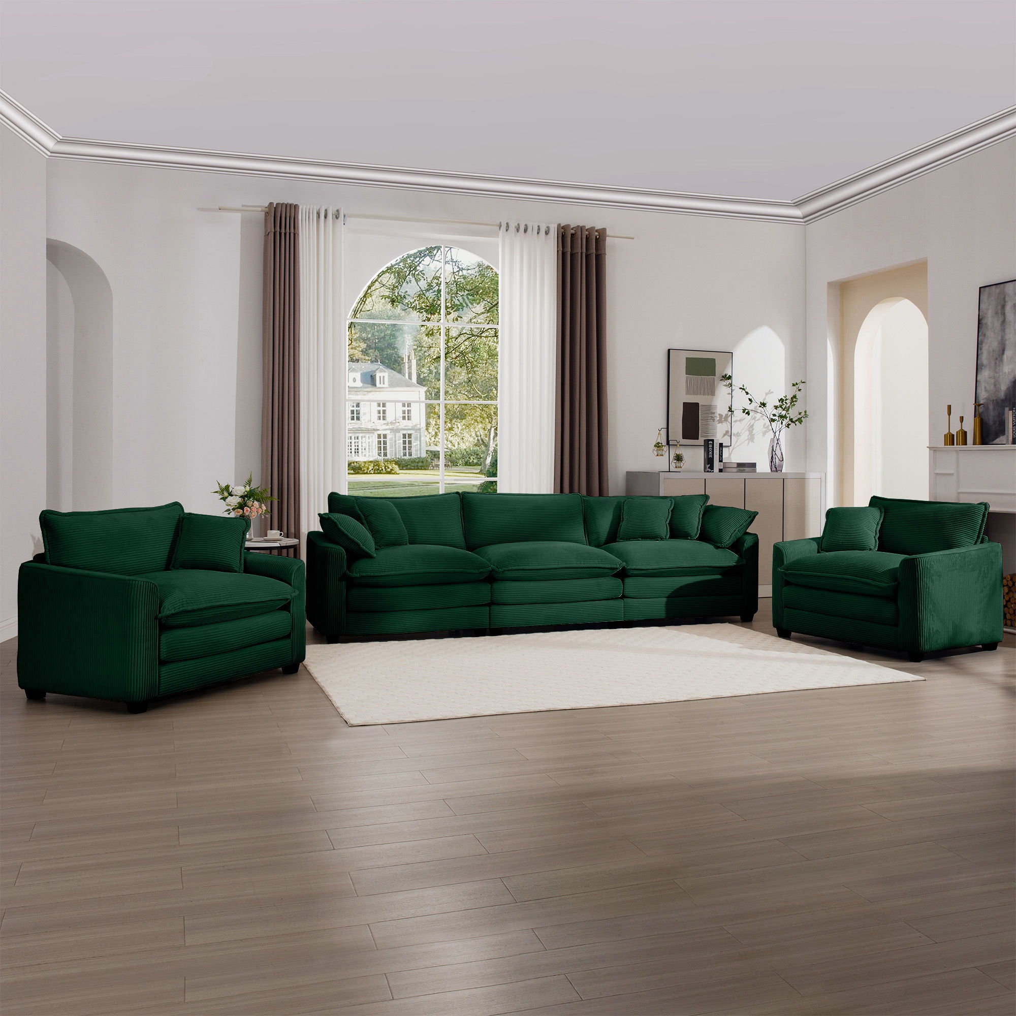 Elegant Oversized Sectional Sofa Set With Deep Seats And Flexible Layout
