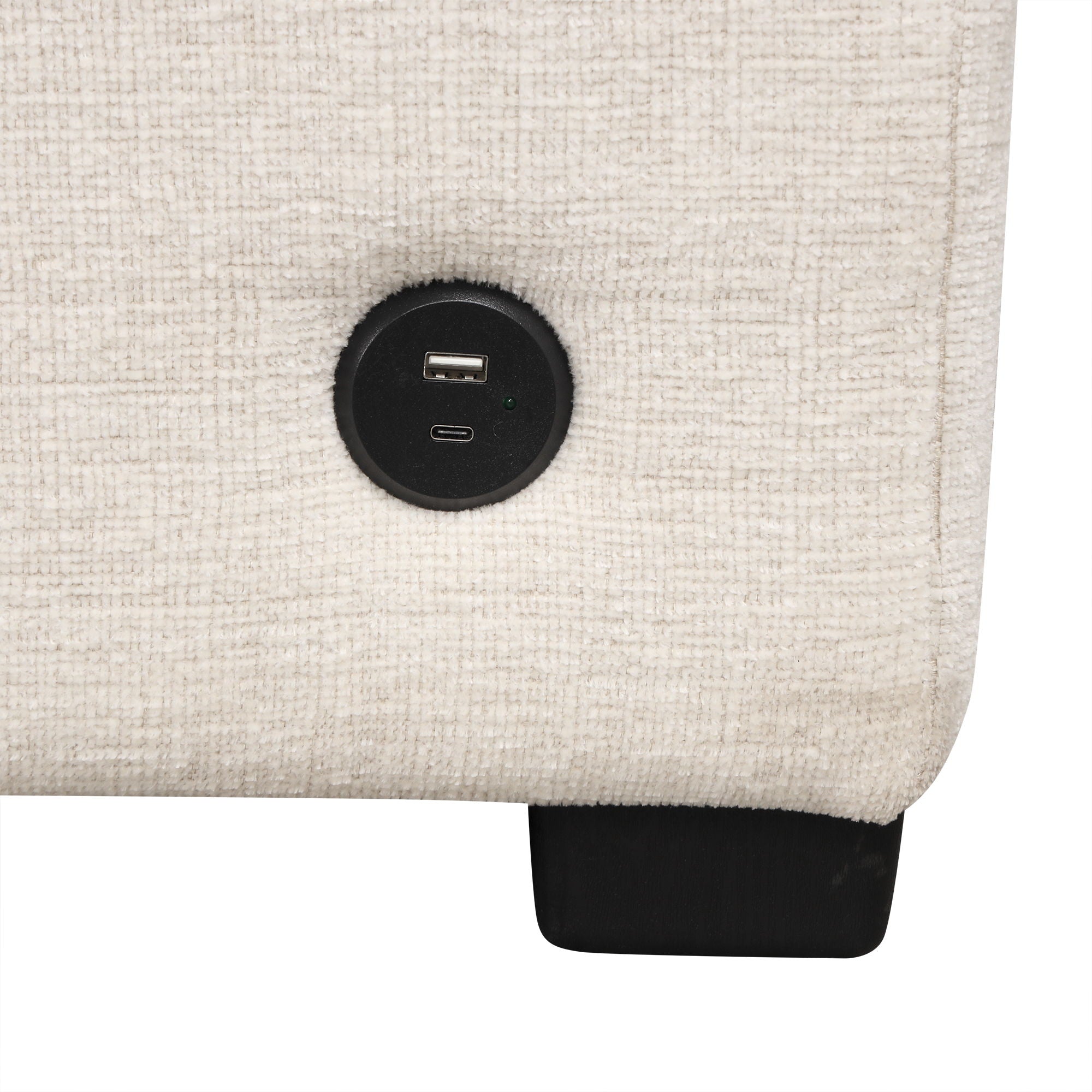 Sectional Sofa Convertible Pull-Out Bed With Storage Ottoman & USB Ports