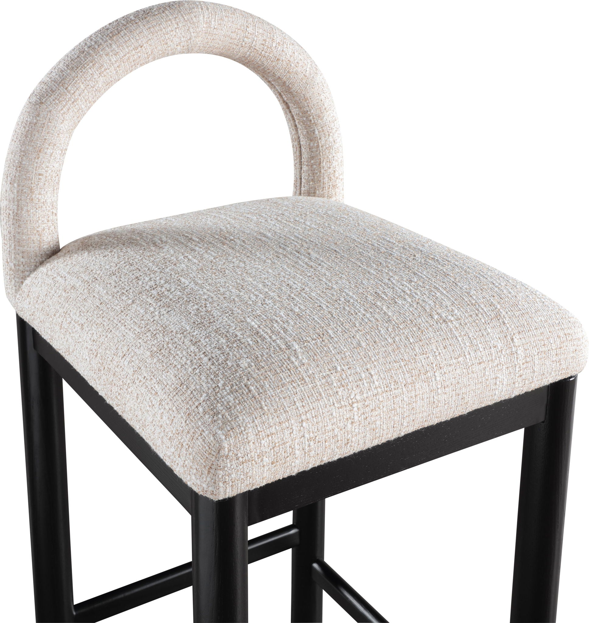 Conrad - Linen Counter Stool With Black Legs