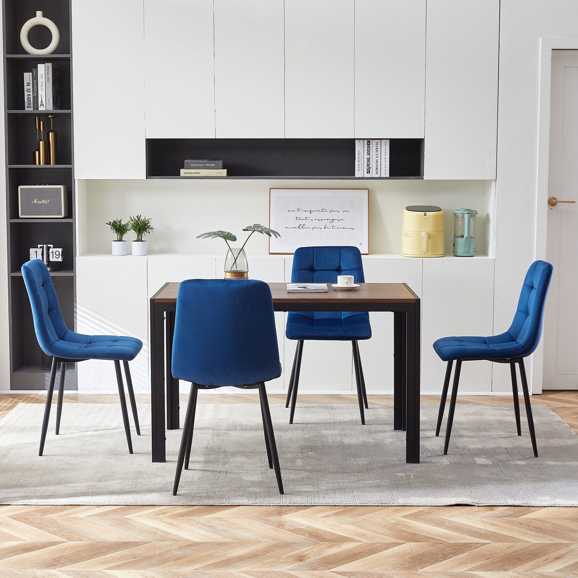 Mid-Century Modern Dining Chairs Set For Kitchen, Living Room