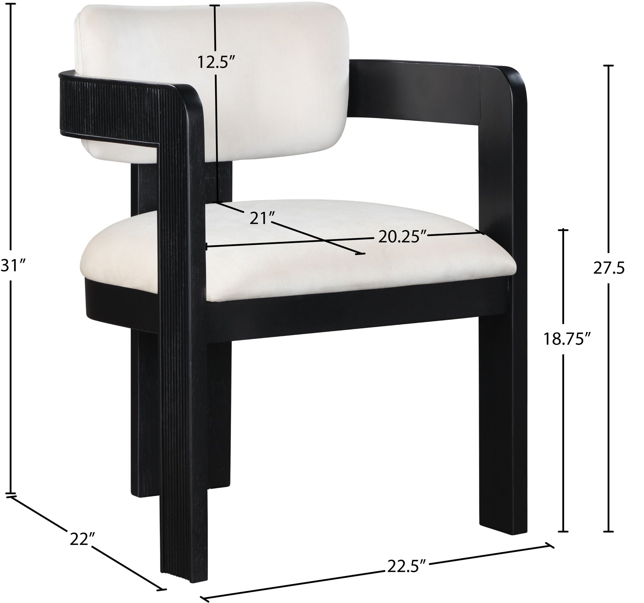 Sacha - Velvet Dining Chair With Black Base (Set of 2)