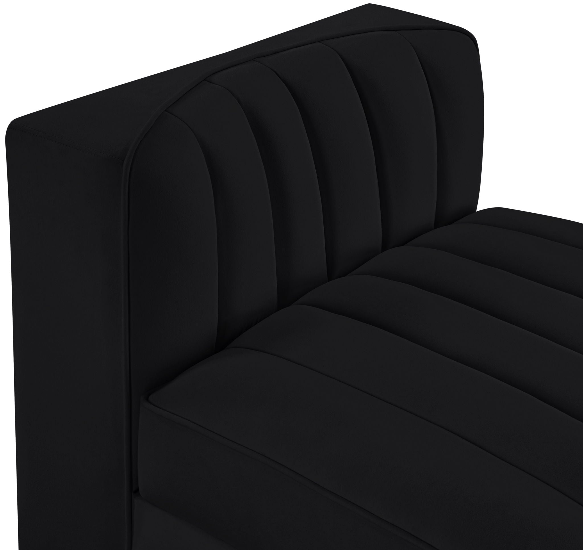 Rummi - Velvet Performance Fabric Upholstered Modular Armless Chair