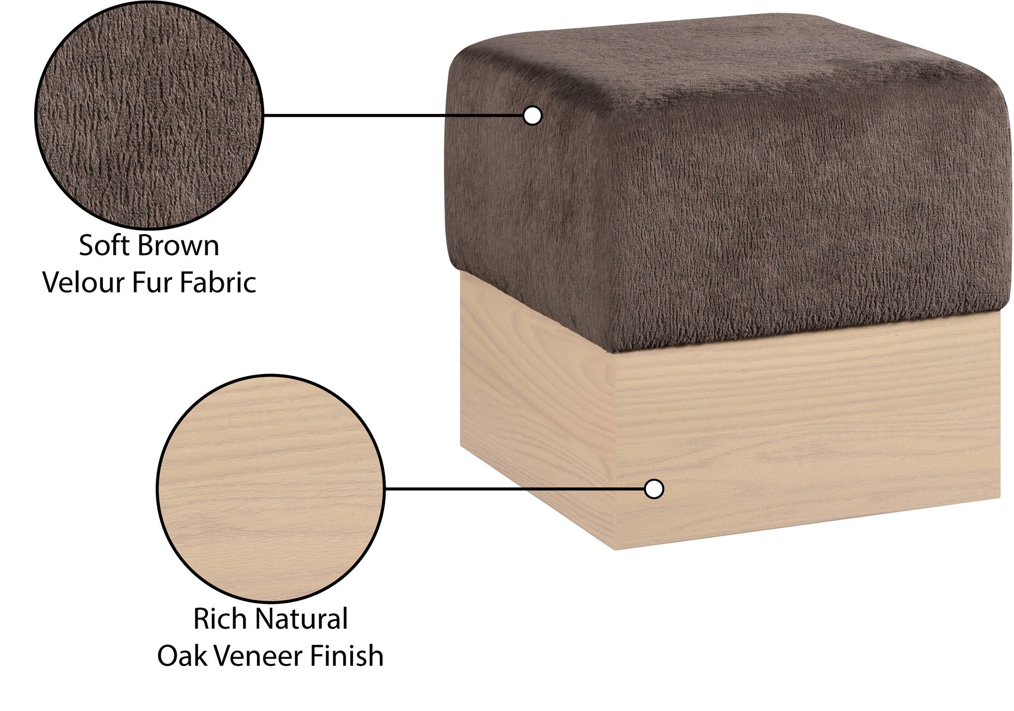 Havre - Ottoman / Stool With Natural Base