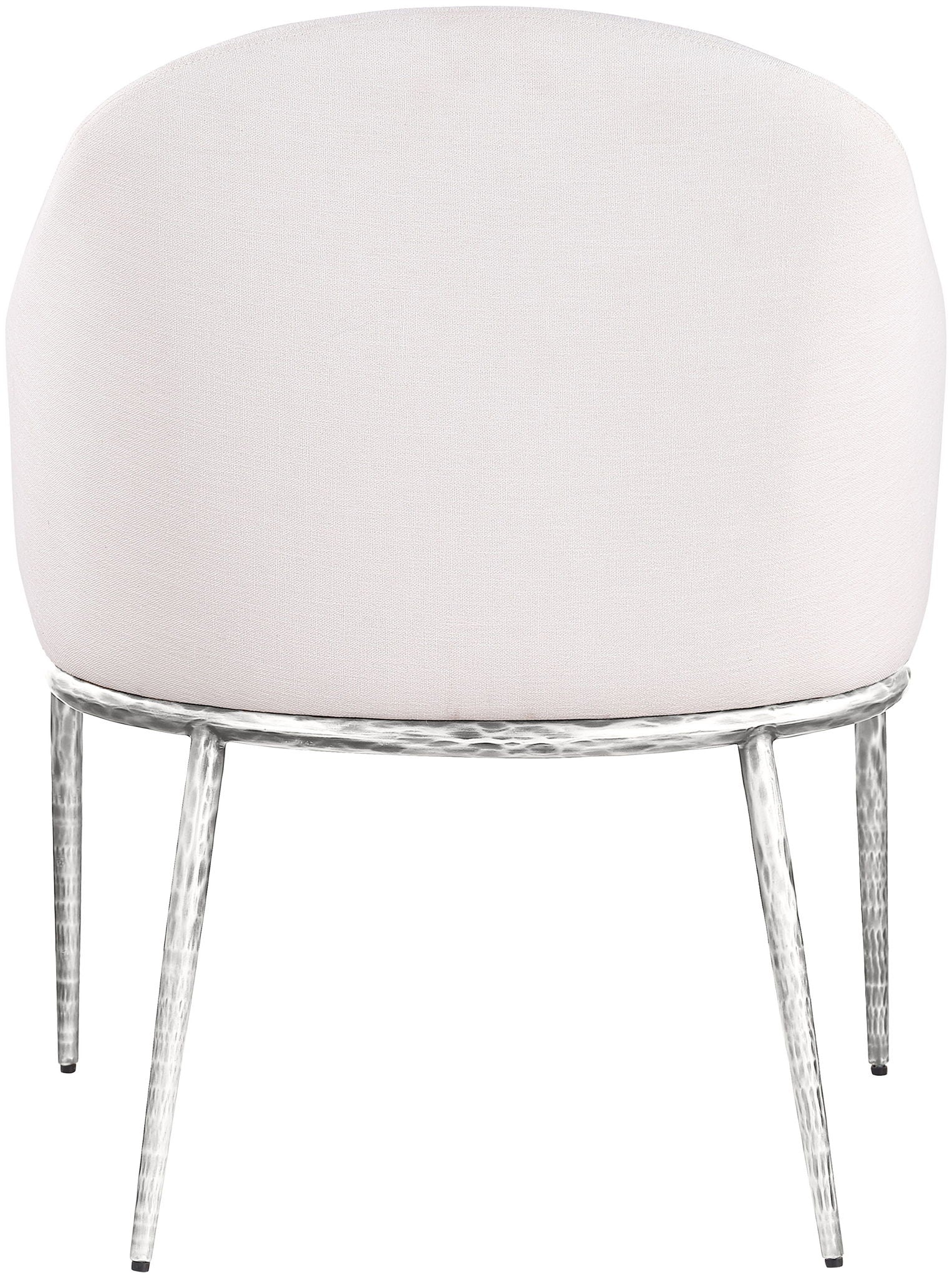 Ferro - Upholstered Dining Arm Chair With Brushed Silver Legs