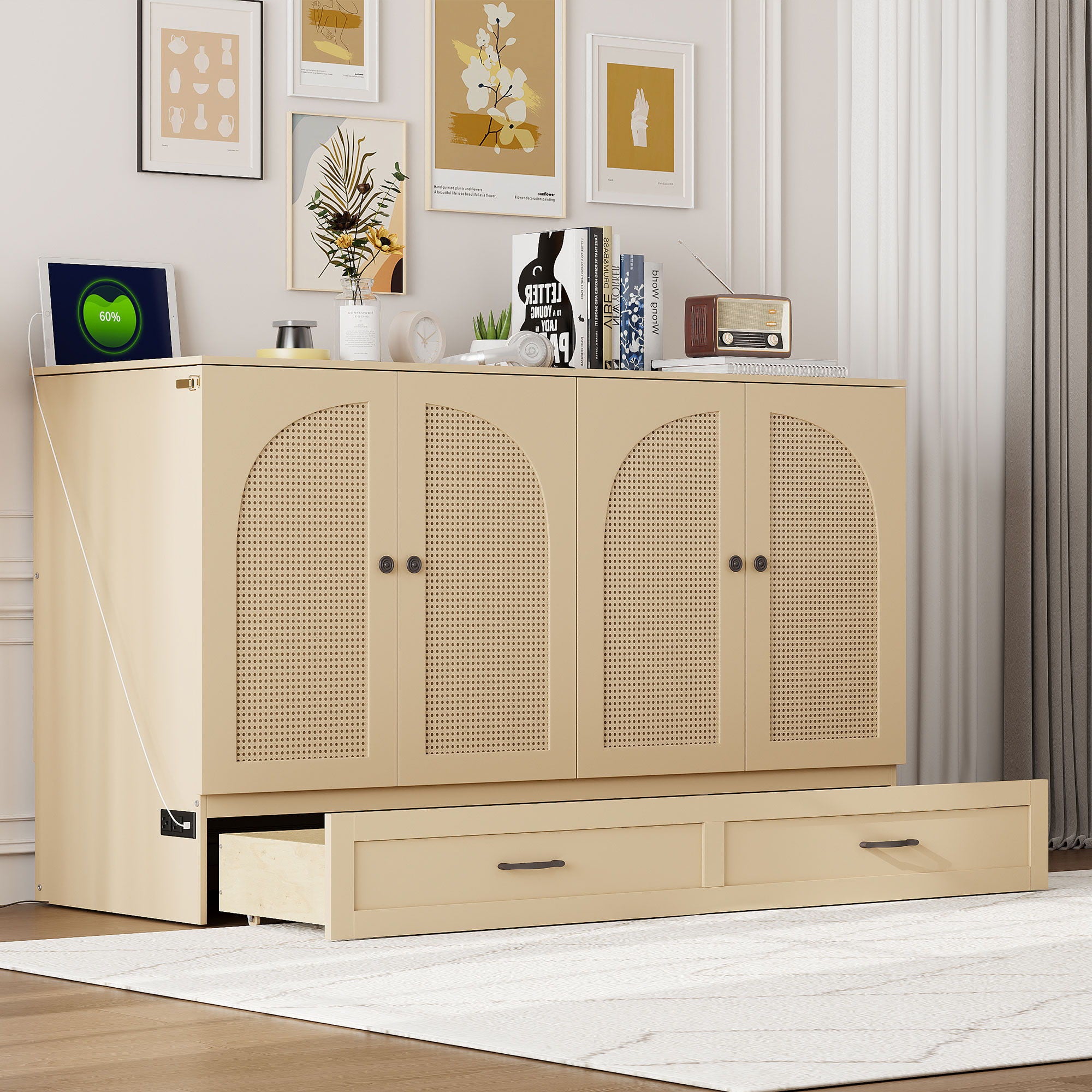 Murphy Bed With Large Drawers