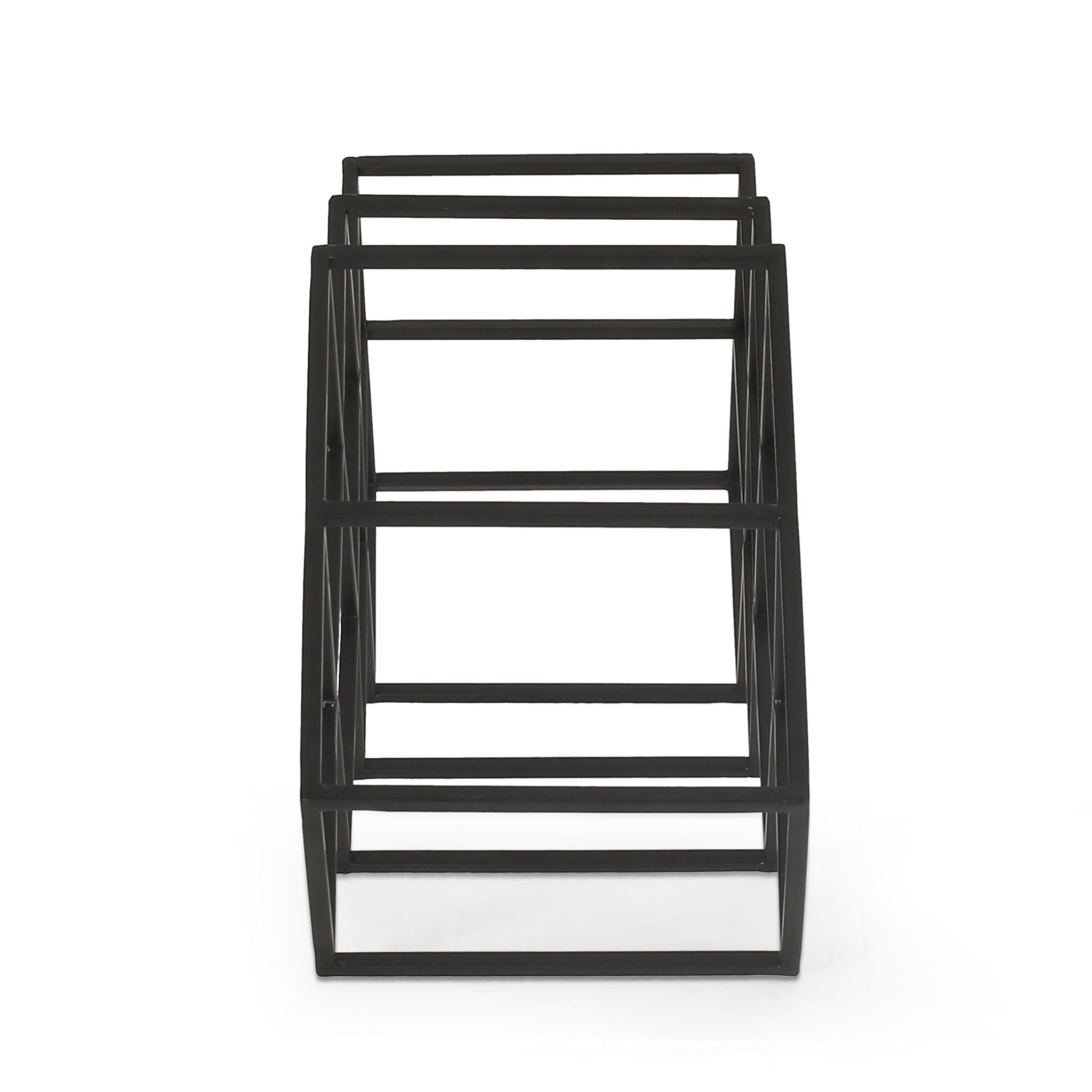 Modern Industrial Tabletop Wine Rack With 7 Bottle Holders - Black