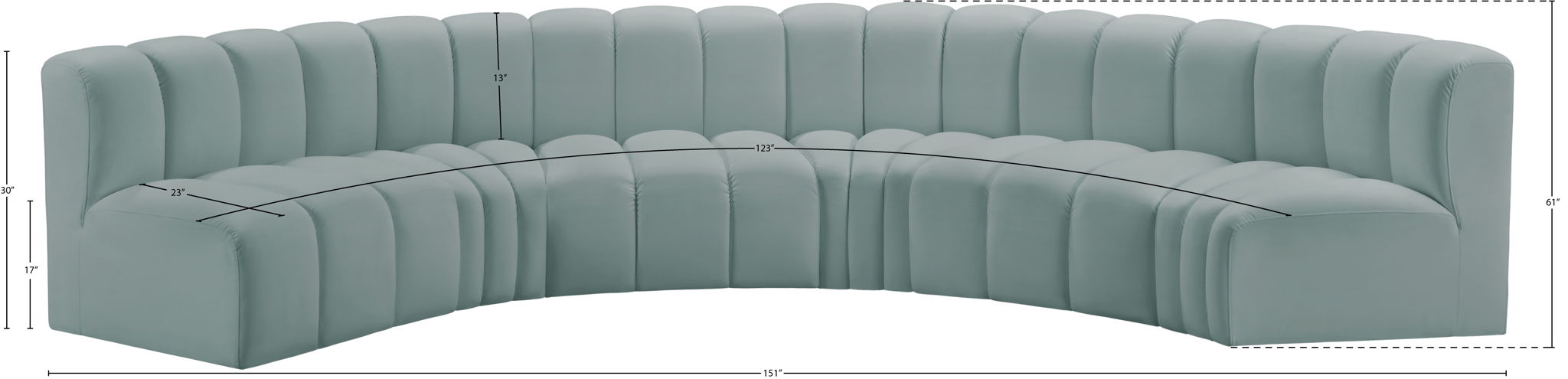 Arc - Faux Leather 6 Piece U-Shaped Modular Sofa