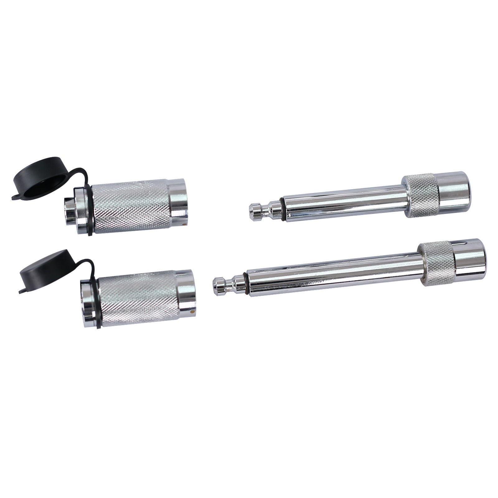 Alu - Adjustable Trailer Drop Hitch With 2" Receiver, 6" Adjustment - Silver