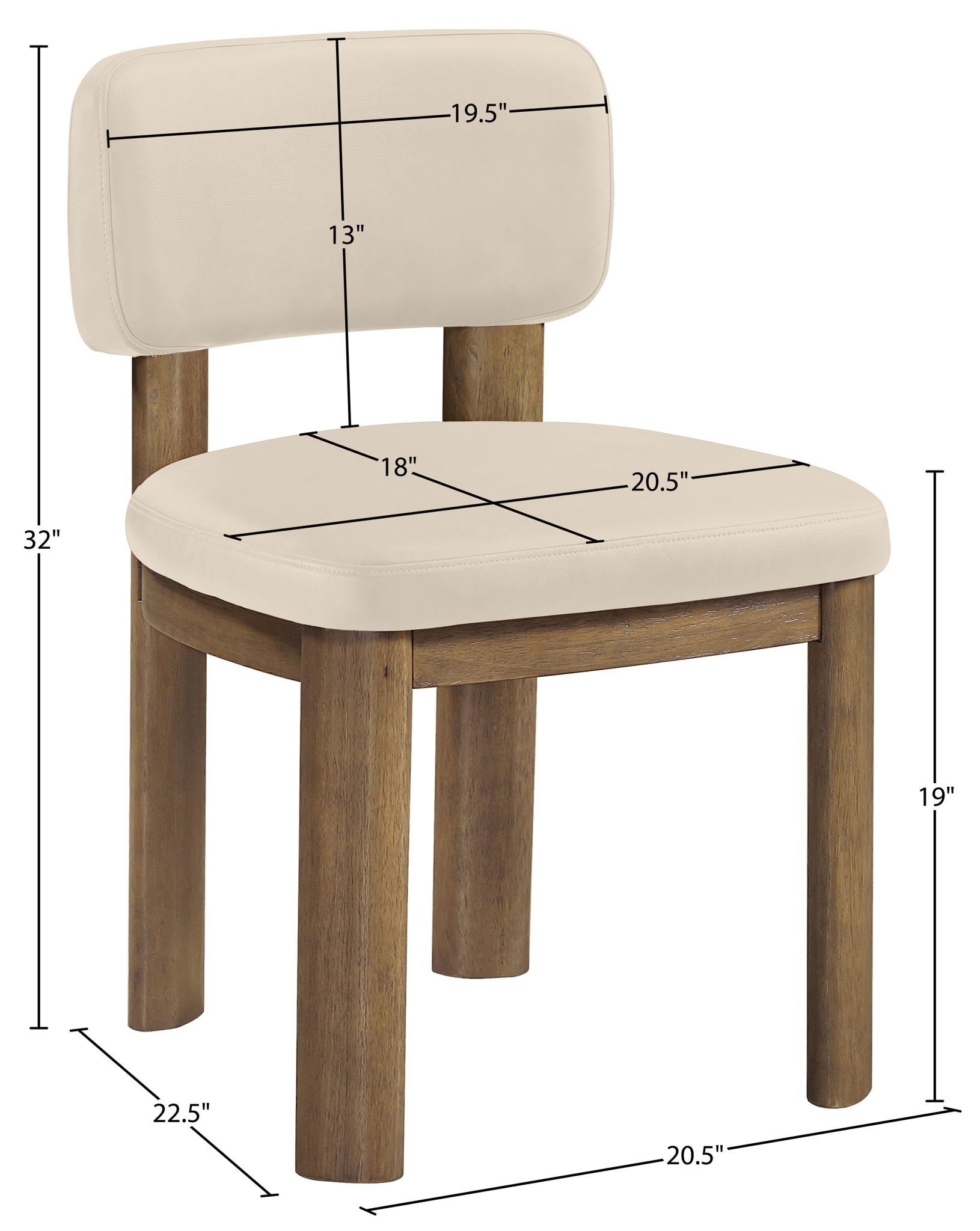 Paloma - Vegan Leather Upholstered Dining Chair (Set of 2) - Brown Frame