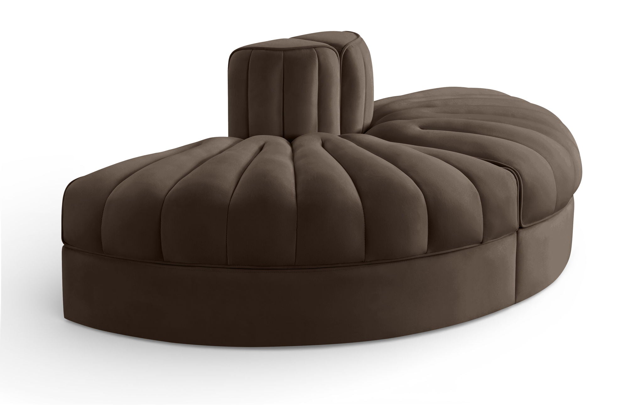 Rummi - Velvet Performance Fabric Upholstered 2 Piece Rounded Modular Loveseat