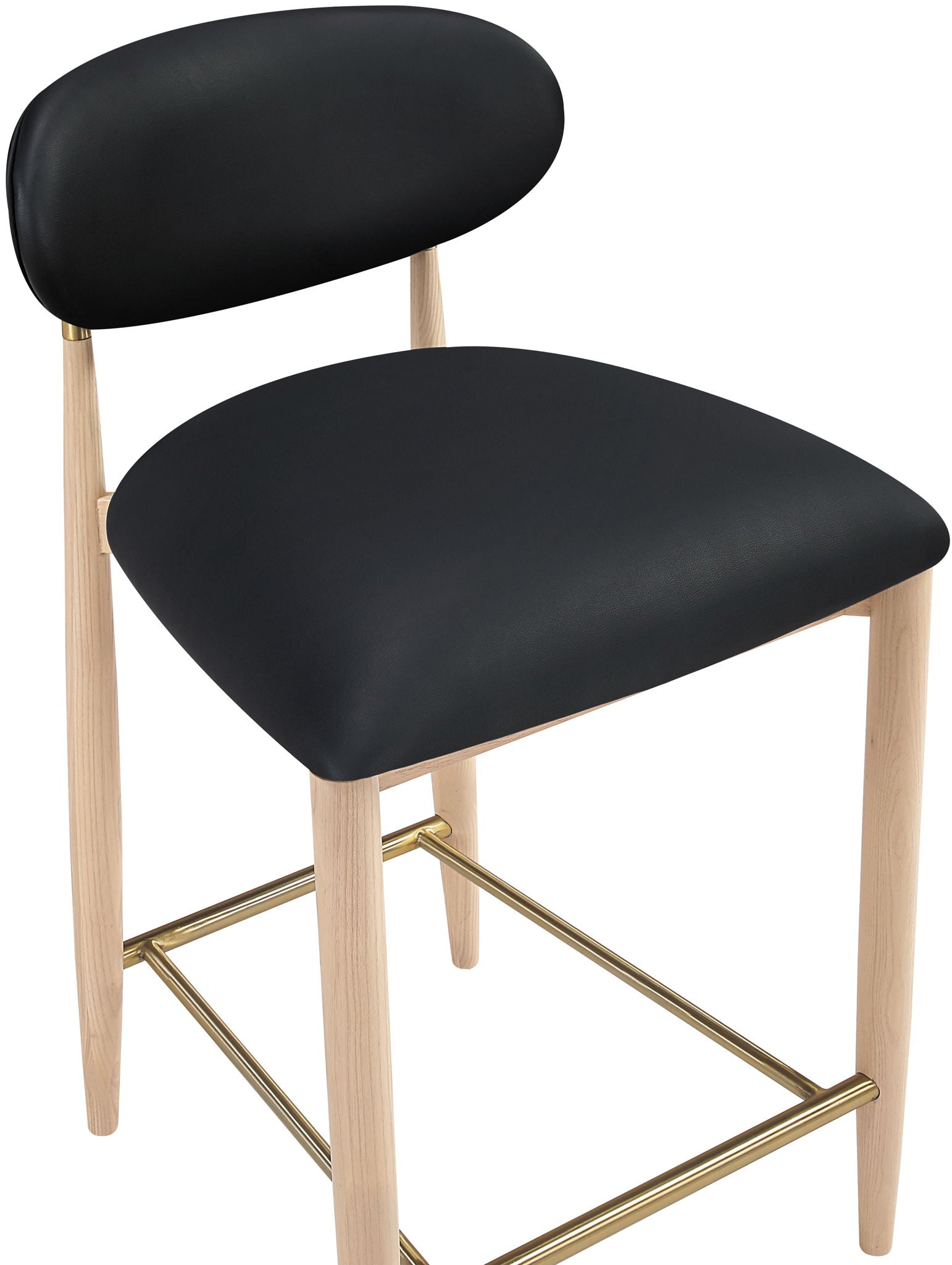 Riccio - Stool - Natural And Gold Frame
