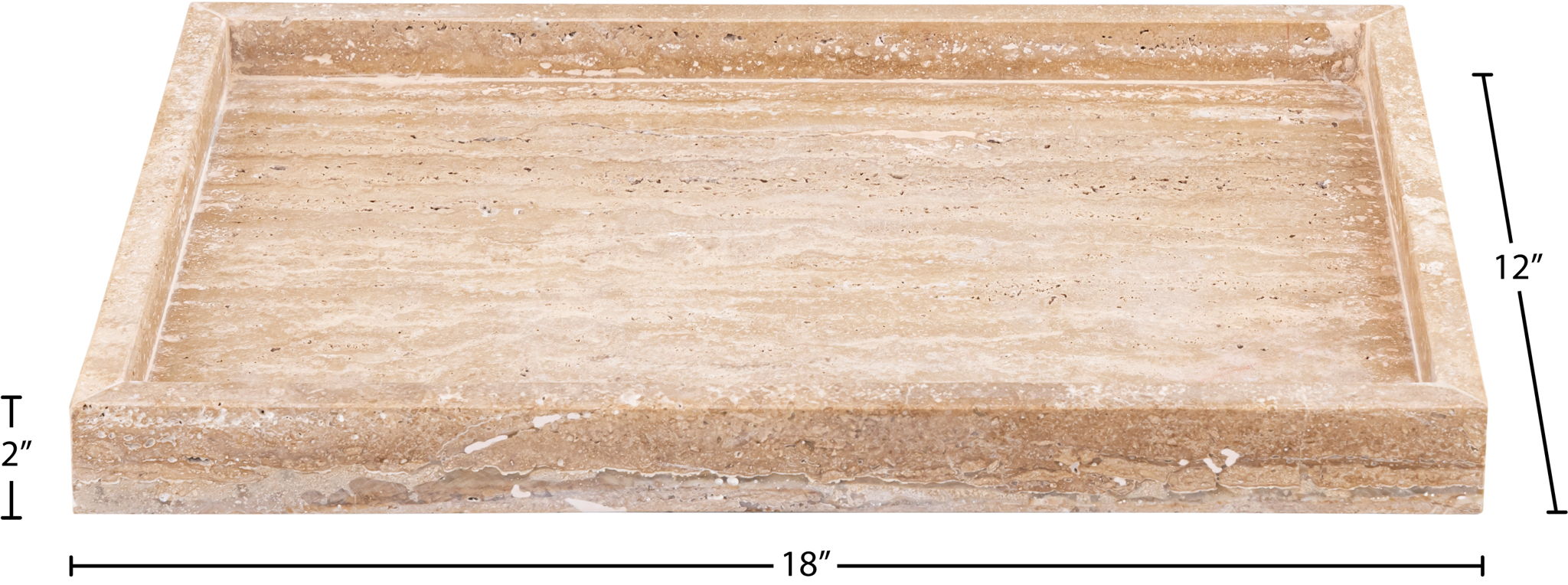 Barletta - Travertine Rectangular Tray - Natural