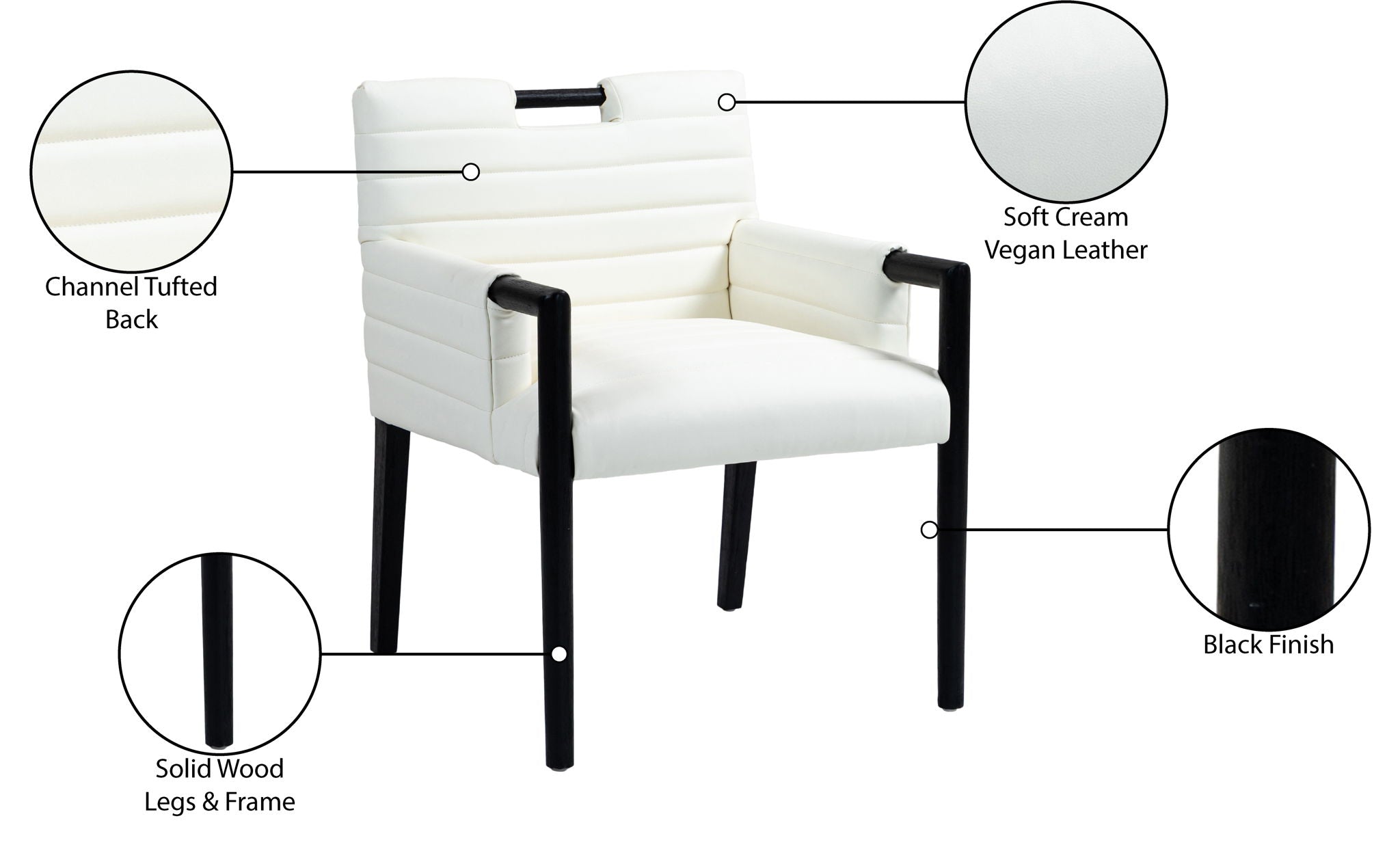 Aimee - Dining Arm Chair - Black Legs