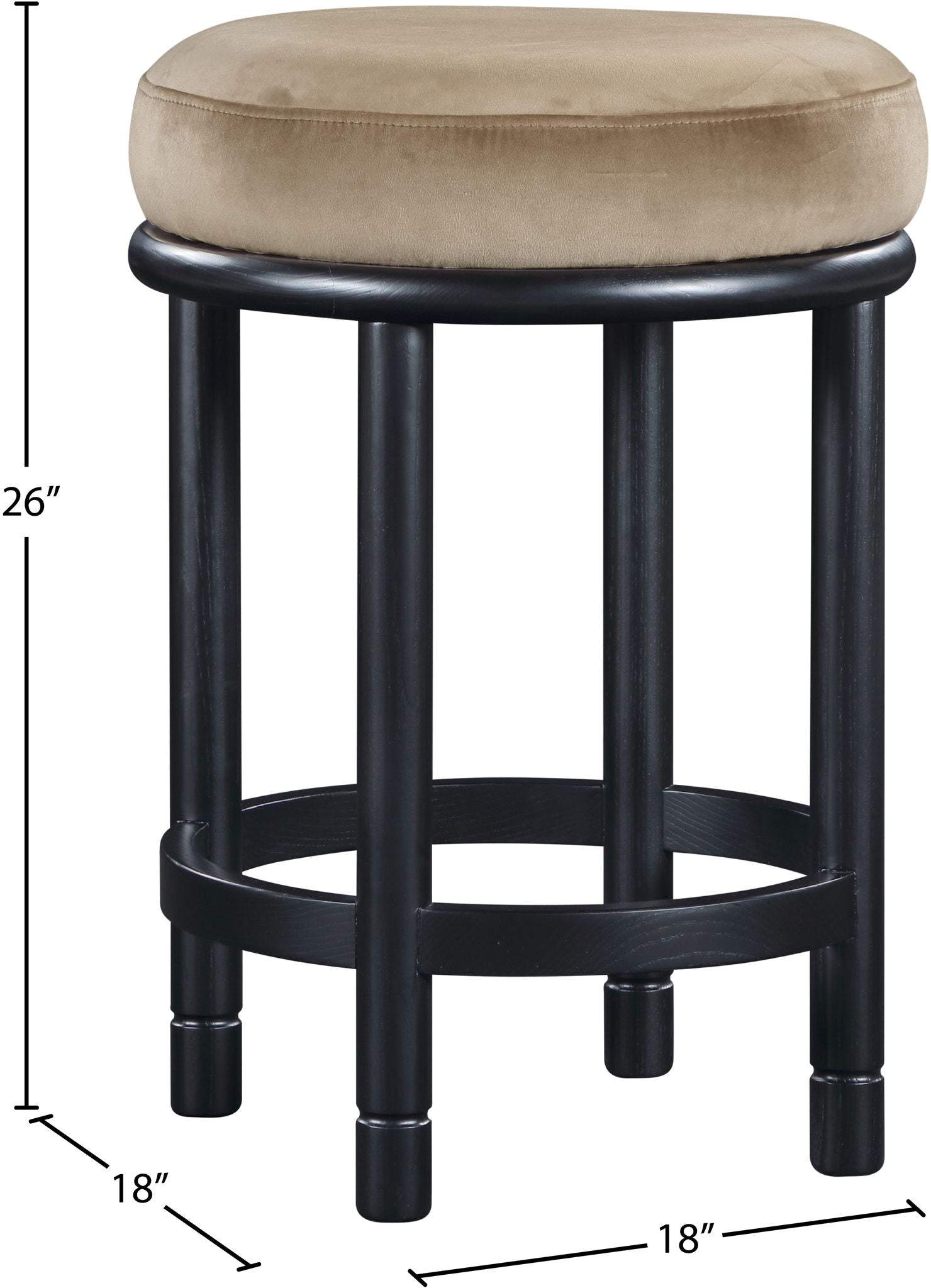 Monette - Counter Stool With Black Base