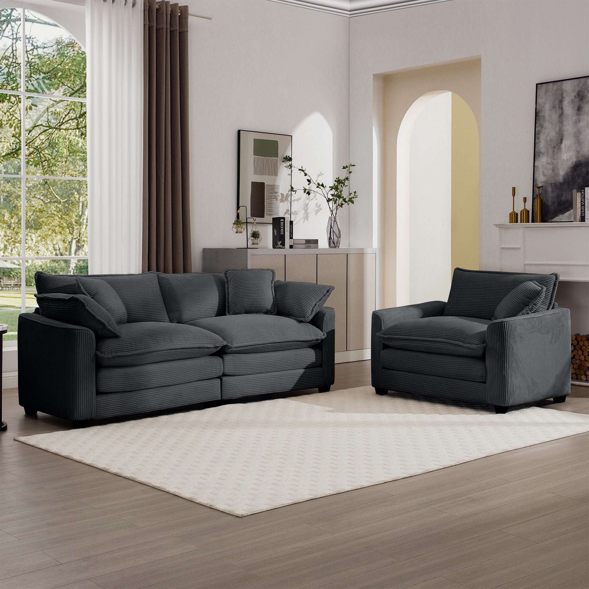 Elegant Oversized Sectional Sofa Set With Deep Seats And Flexible Layout