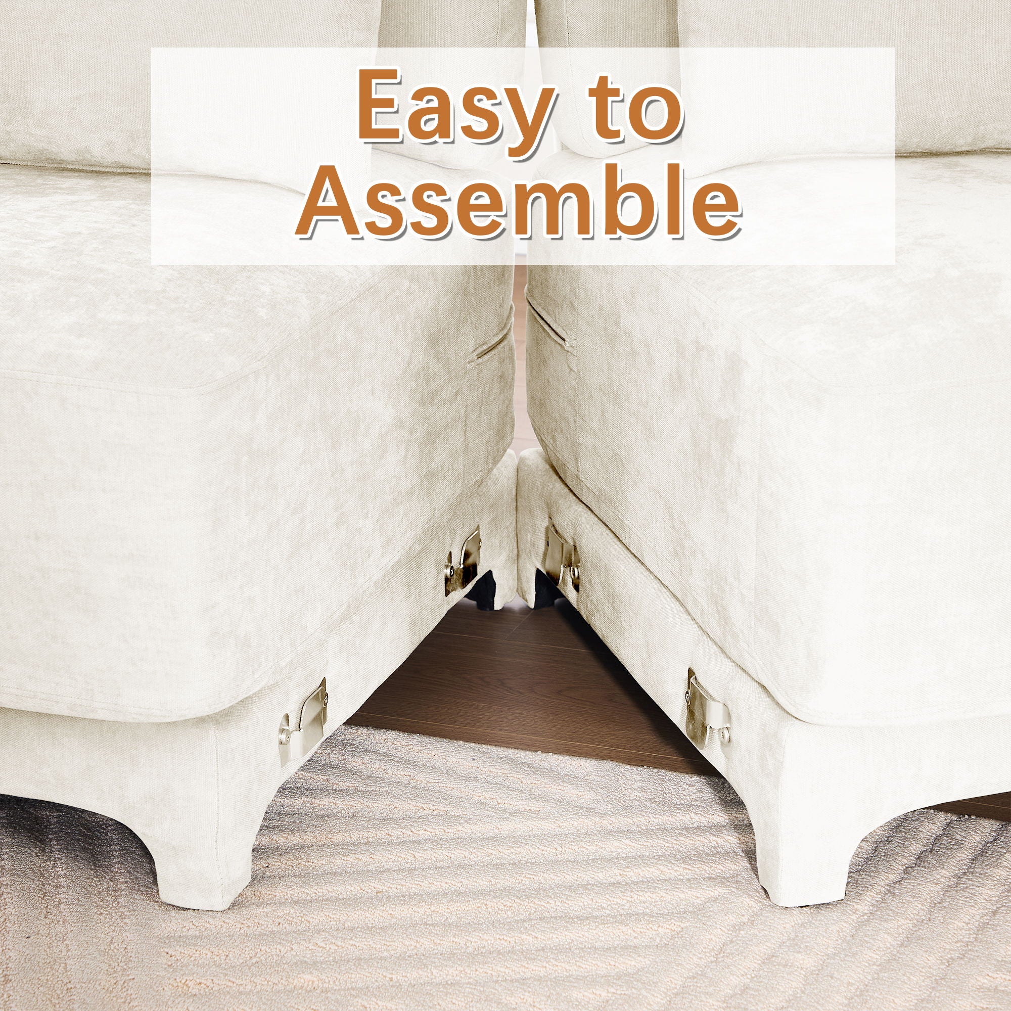 Stylish Sofa With Ottoman And Lumbar Pillows, Ergonomic Design