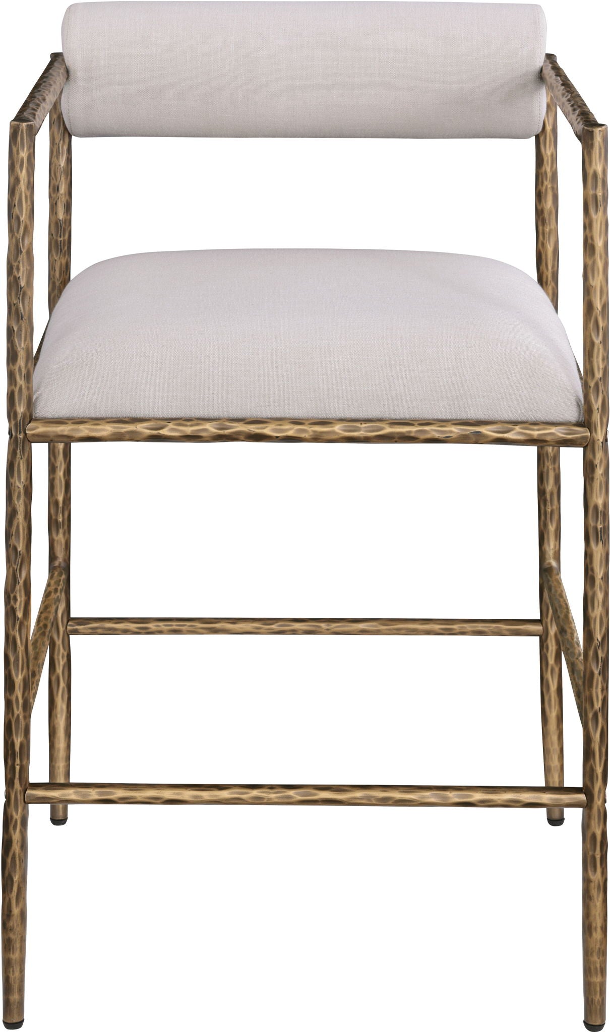 Axis - Linen Textured Beige Fabric Upholstered Counter Stool (Set of 2)