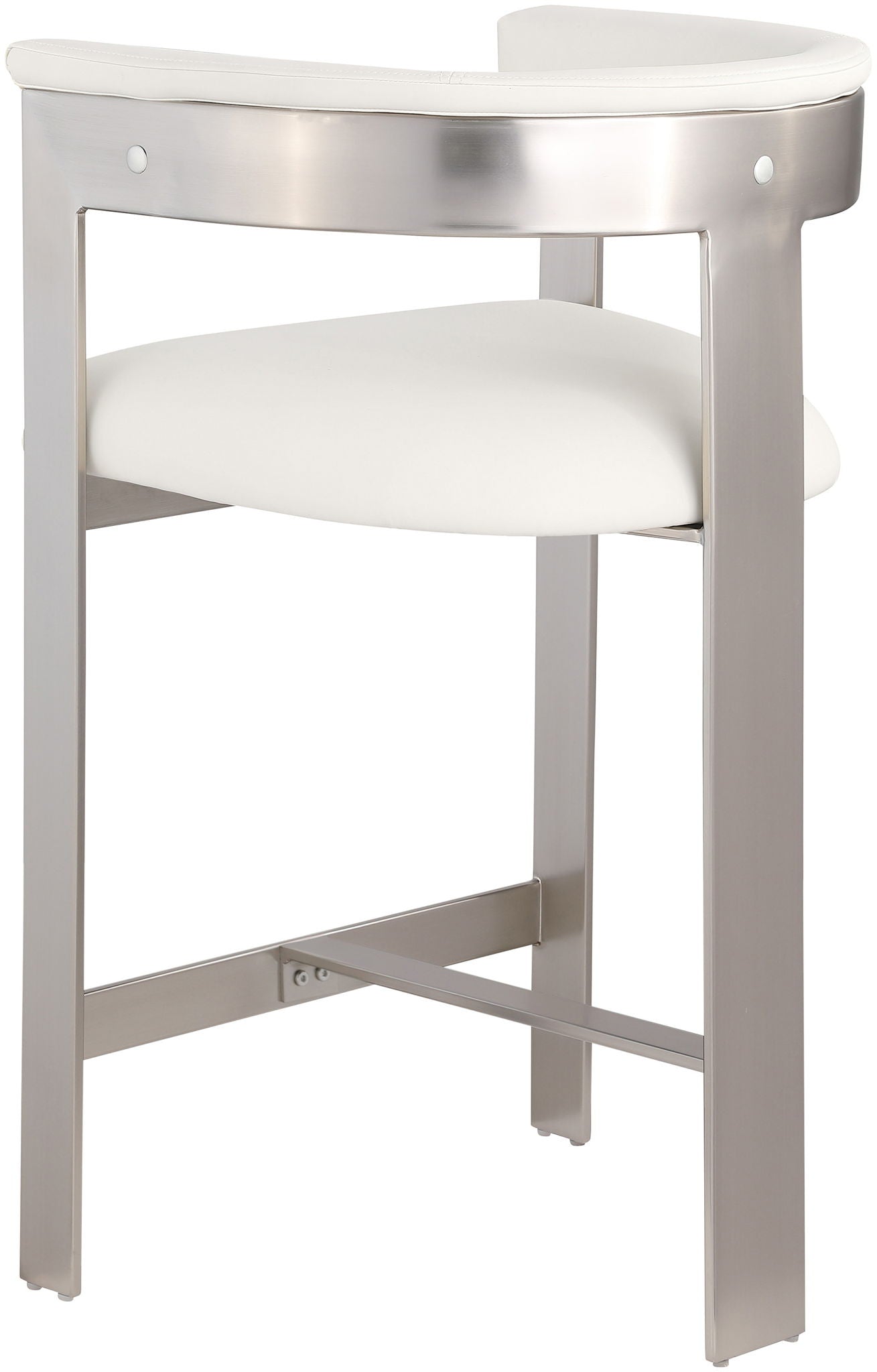 Romeo - Faux Leather Counter Stool With Silver Base (Set of 2)