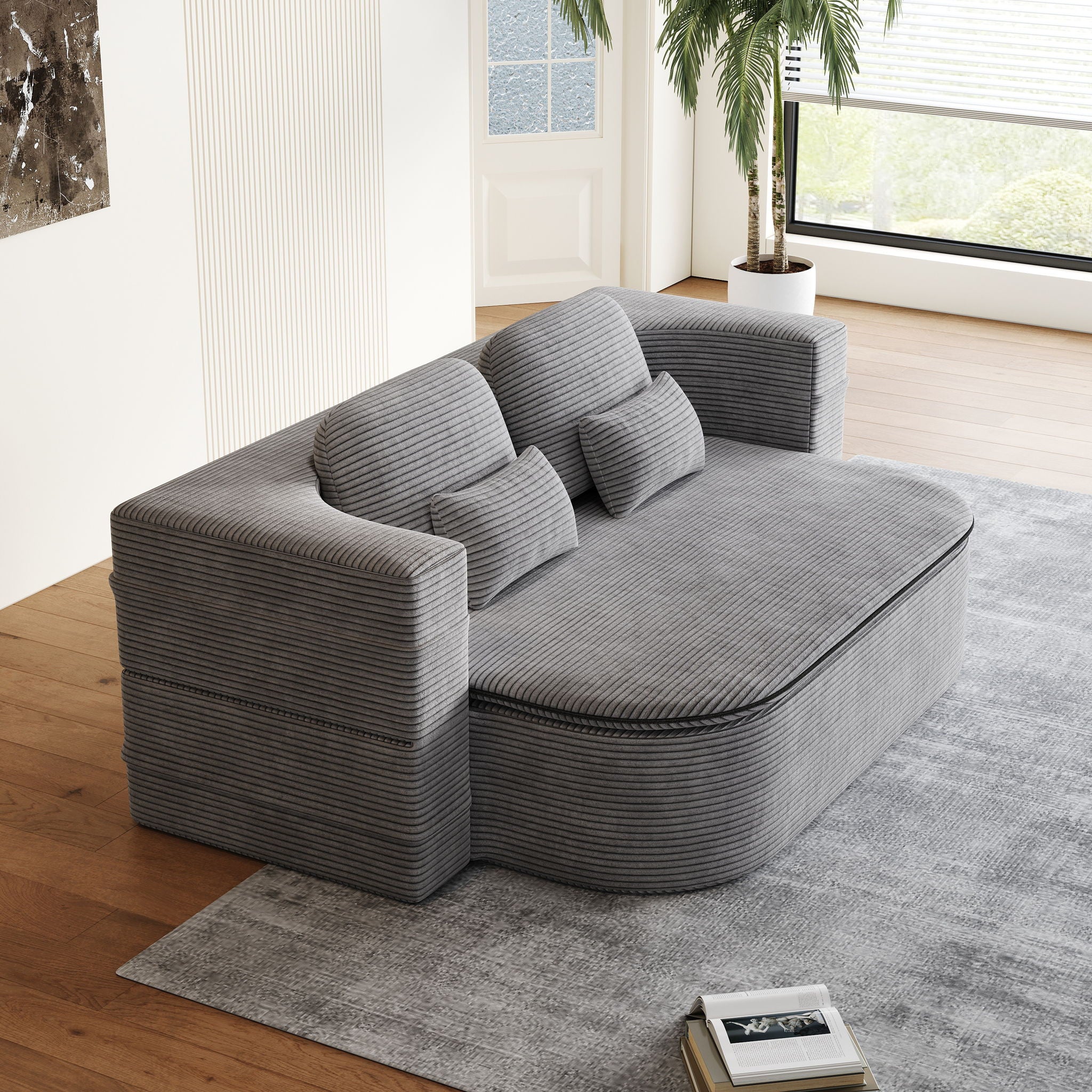 2 In 1 Foldable Sofa Bed With Multi Functional Blanket