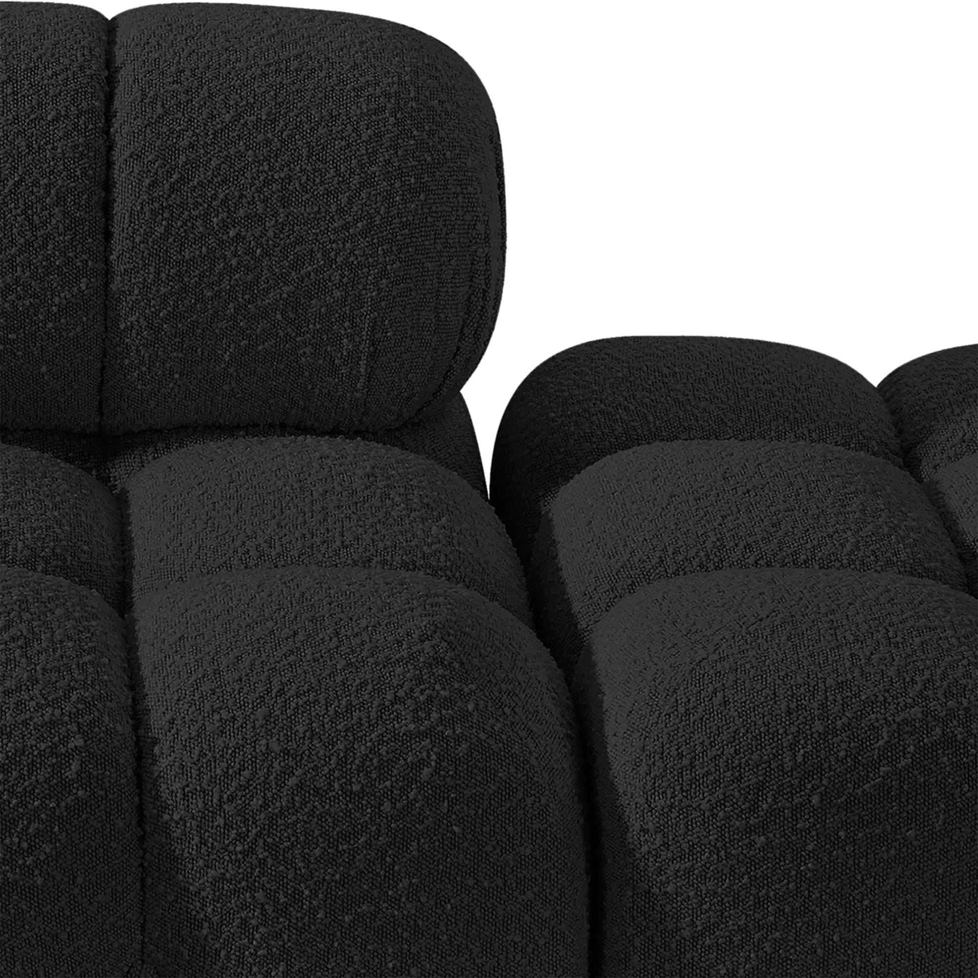 Ames - 3 Piece Boucle Upholstered Modular Sofa With 2 Backless Seats