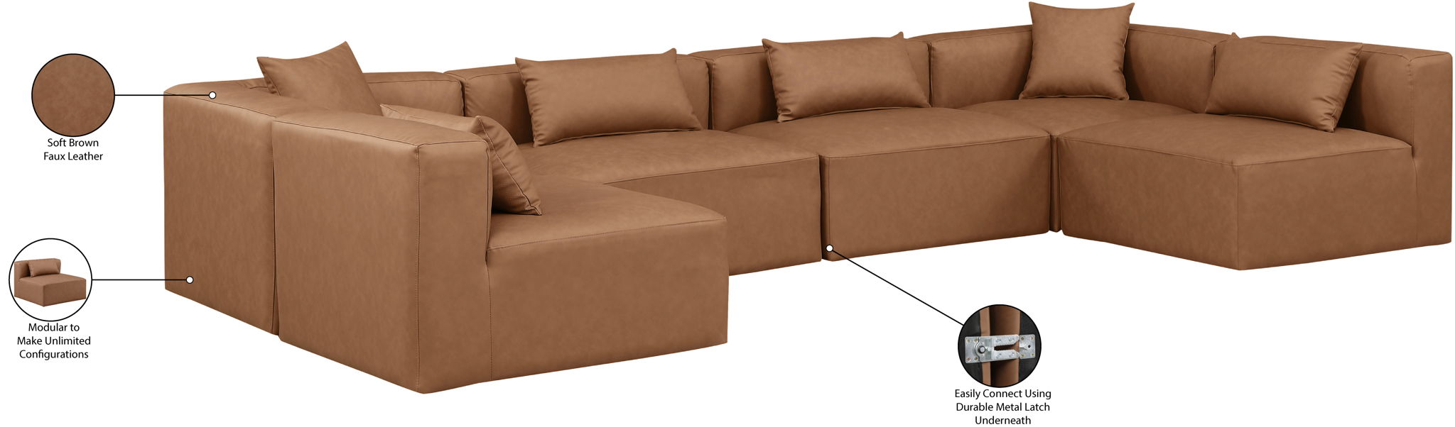 Cube - 6 Piece Modular Armless Sectional