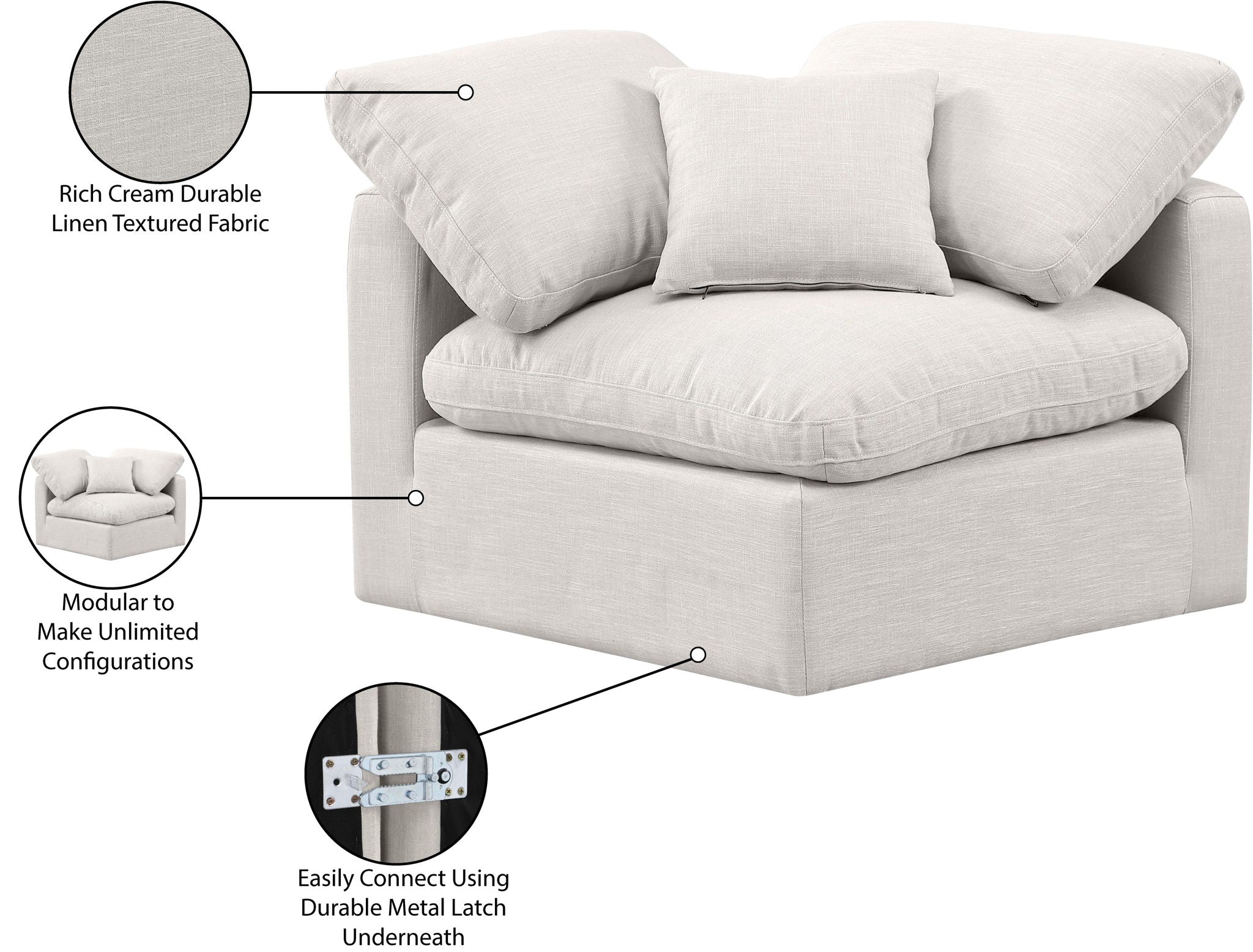 Indulge - Linen Corner Chair