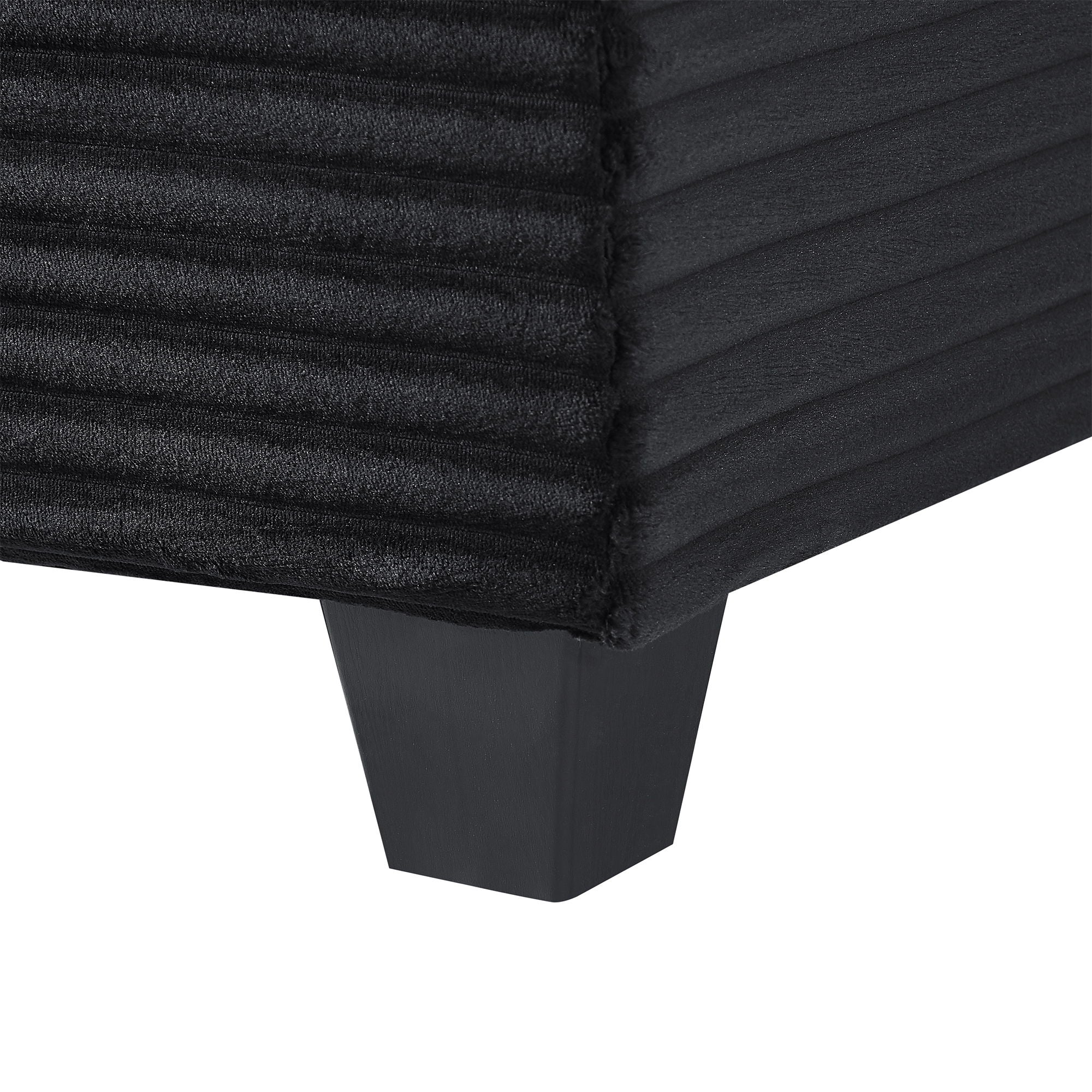 Upholstered U-Shaped Sectional Sofa With Movable Ottoman And Side Storage Pockets