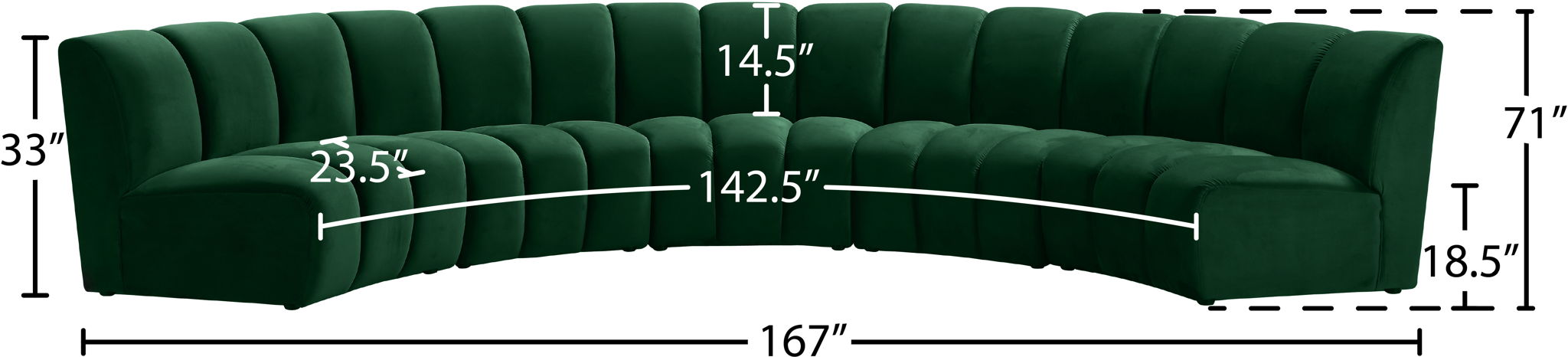 Infinity - 5 Piece Velvet Modular Sectional