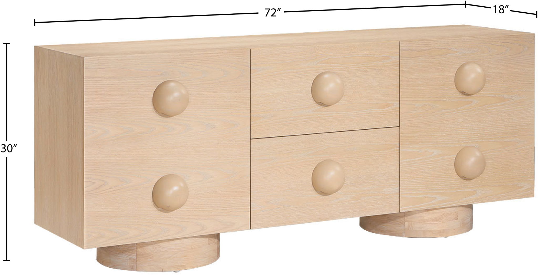 Bubble - Rubberwood with Oak Veneer Sideboard / Buffet