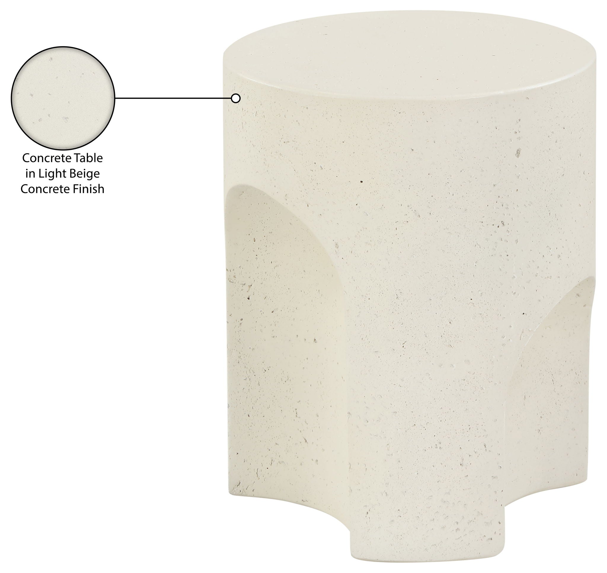 Olira - Concrete And Fiberglass Indoor / Outdoor End Table