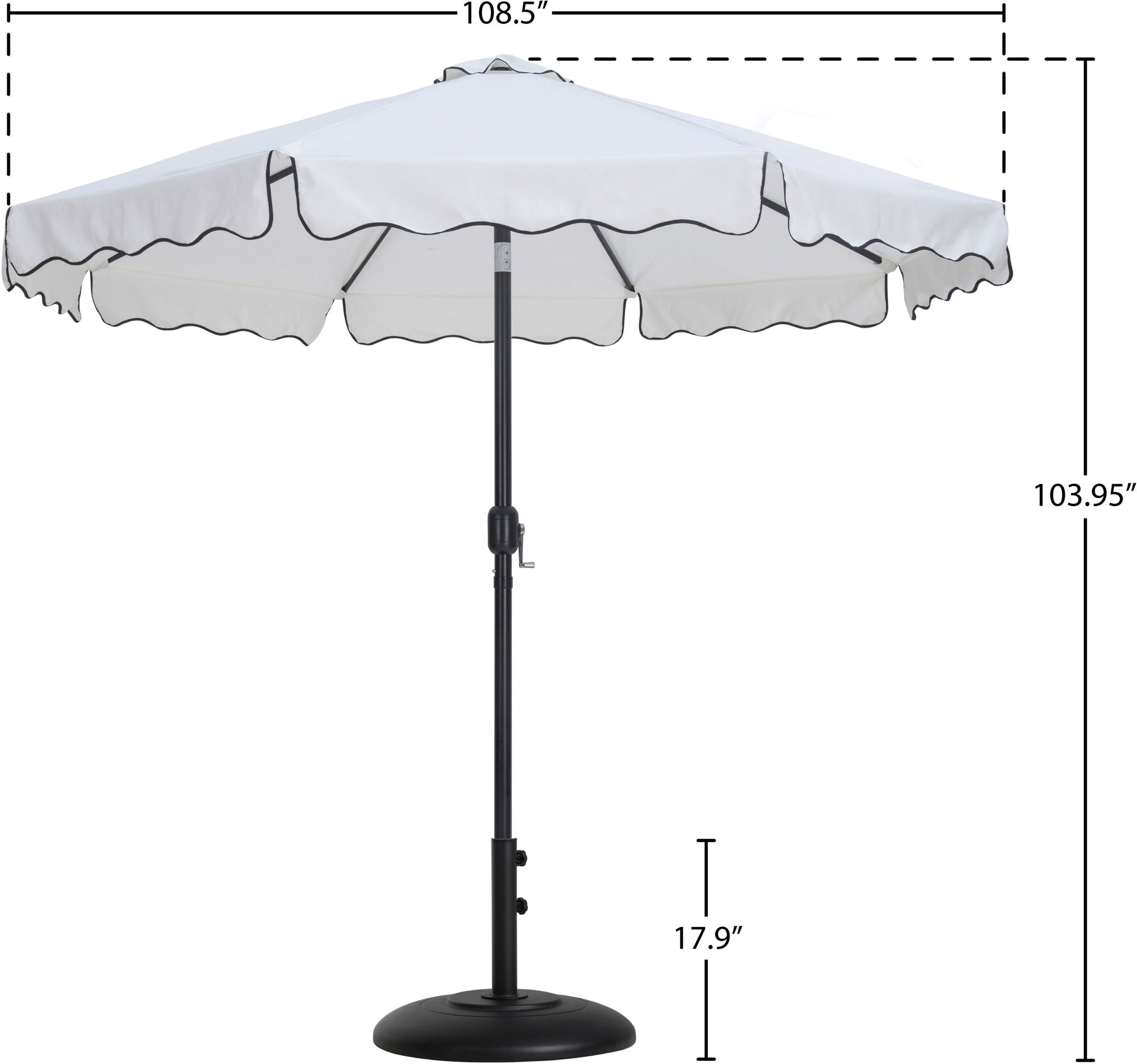Amalfi - Patio Umbrella - Black Base / Black Pole