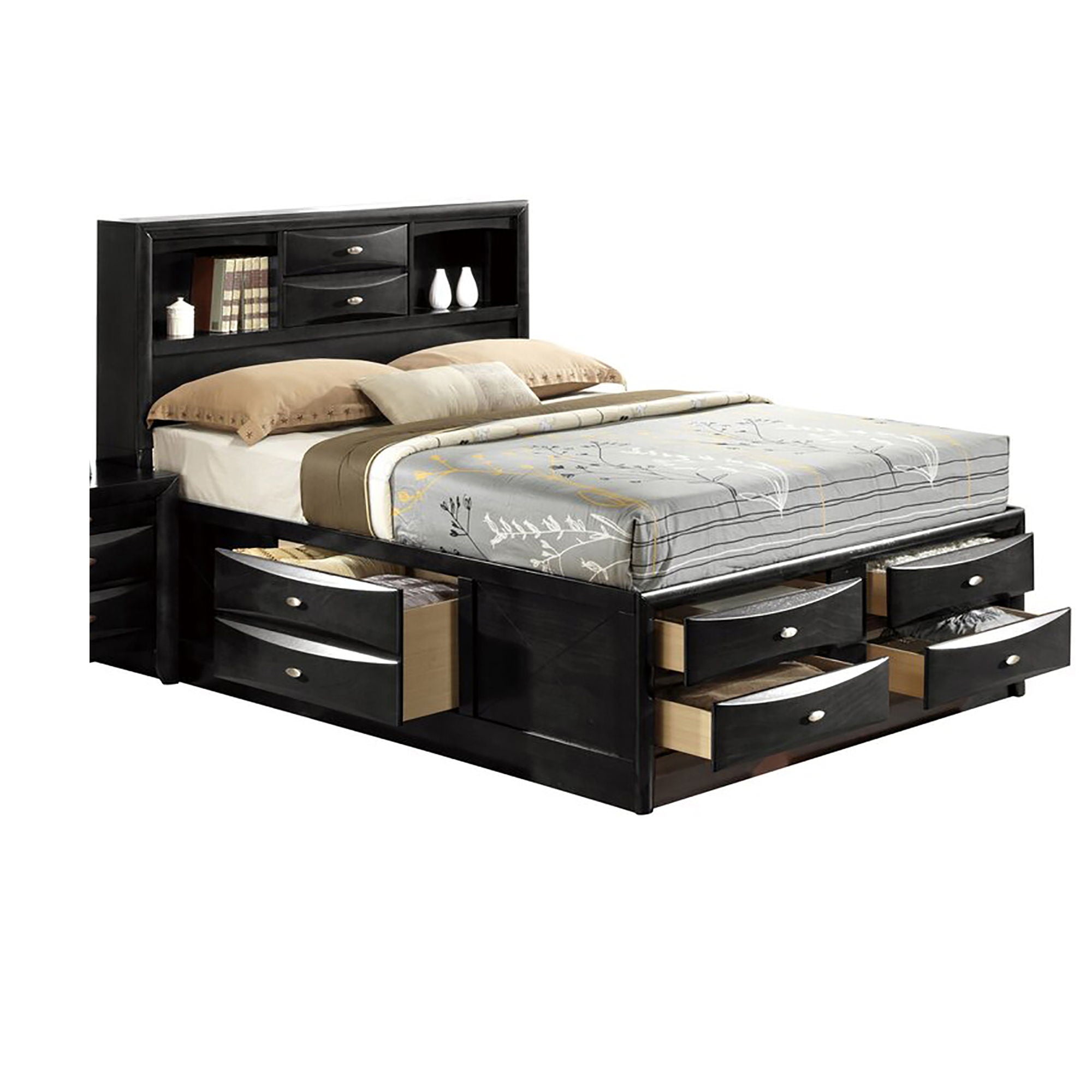 Lucille - Bed With Storage And Bookcase Headboard