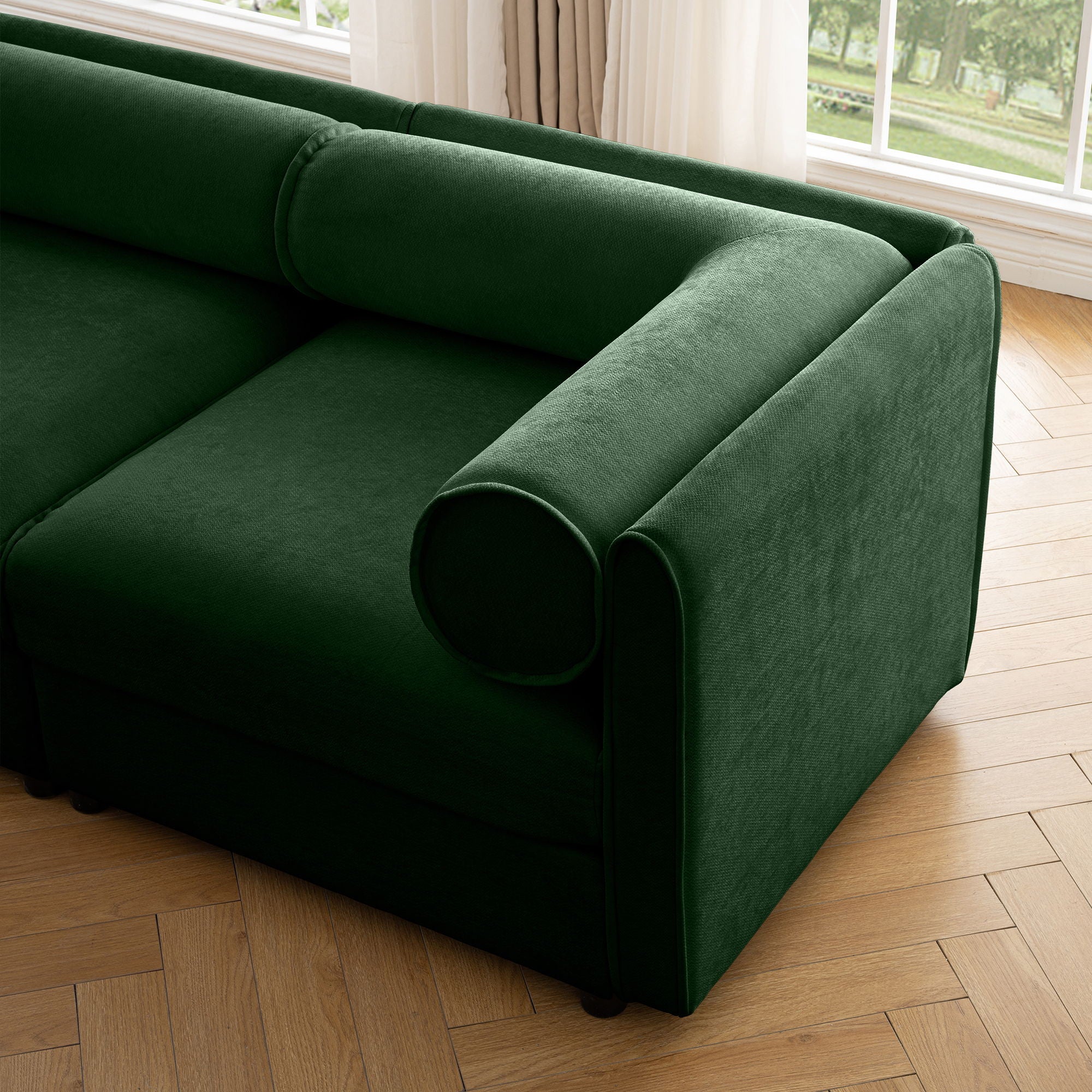 Contemporary Elegant Sofa With Storage And Ottoman