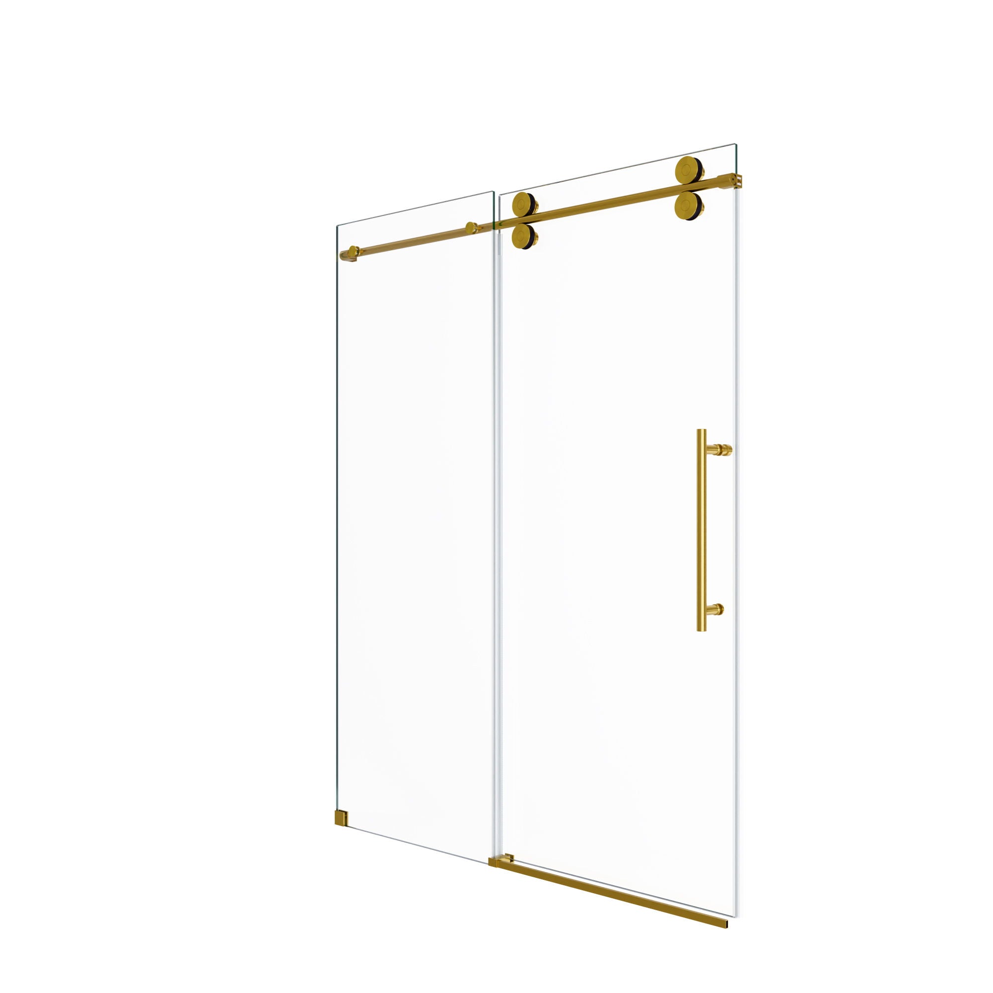 Frameless Single Sliding Shower Door With Clear Tempered Glass