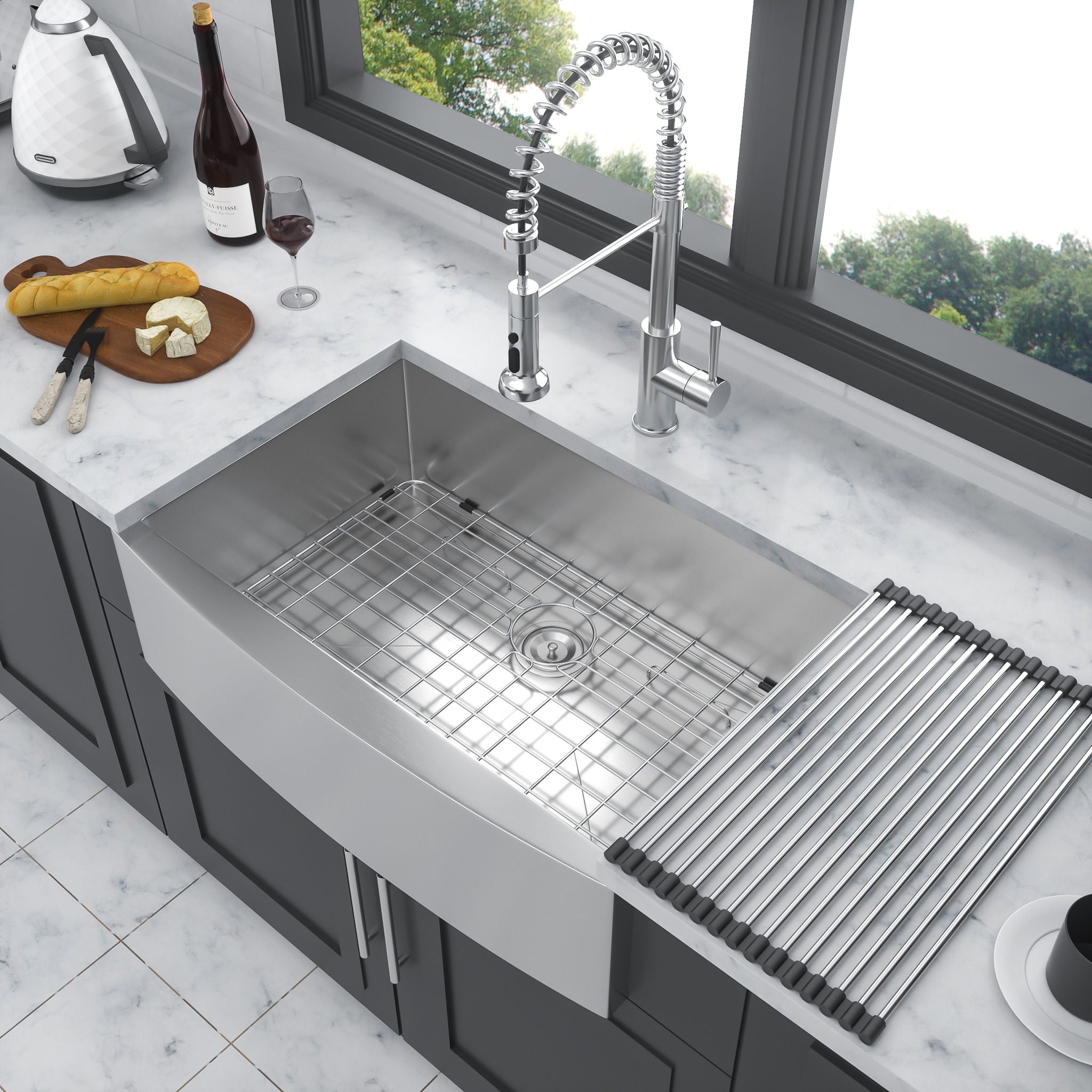 Farmhouse Kitchen Sink Stainless Steel Apron Front