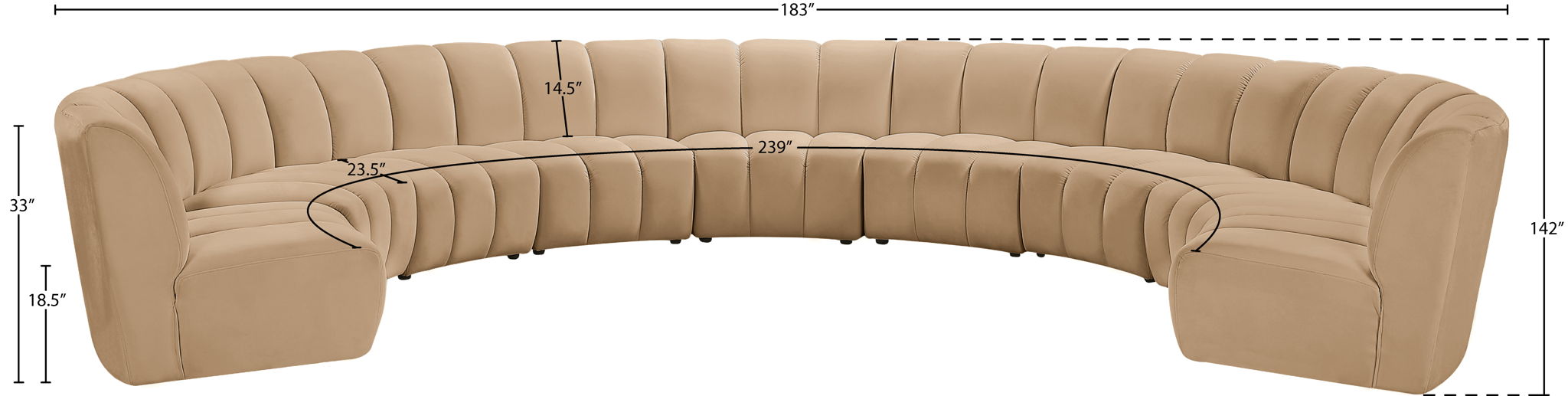 Infinity - 9 Piece Modular Sectional - Camel
