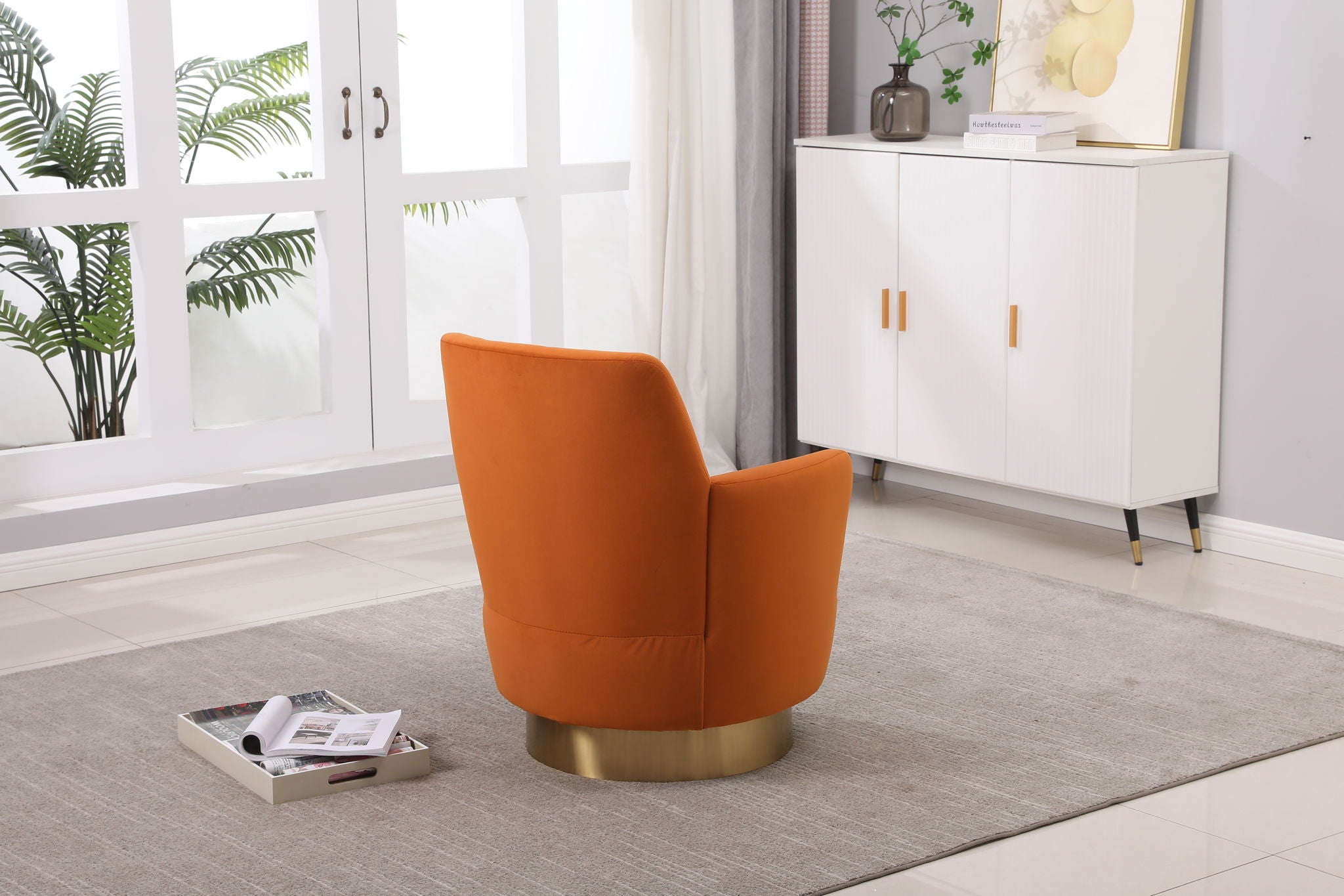 Teddy Swivel Barrel Chair, Swivel Accent Chairs Armchair For Living Room