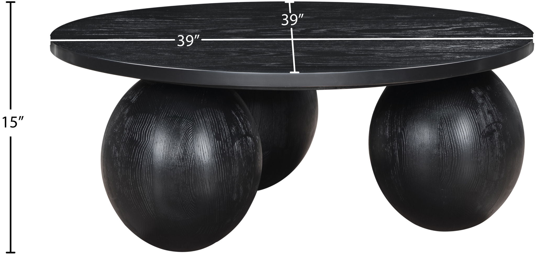 Fitch - Wood Oak Veneer Coffee Table - 3 Legs