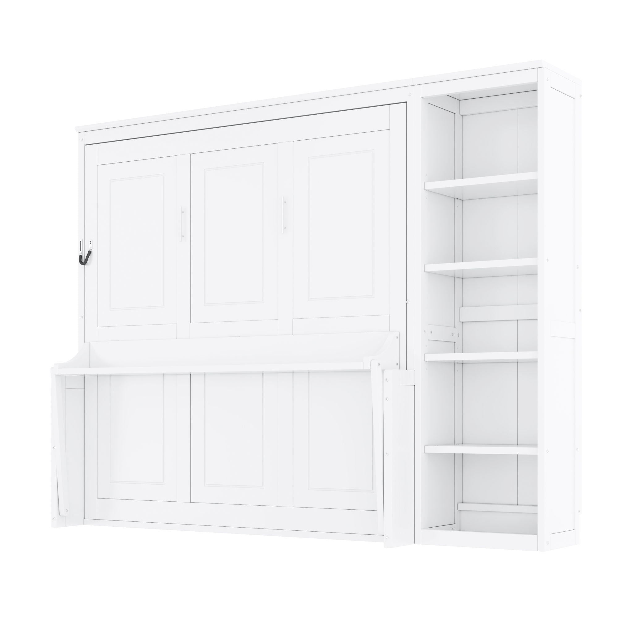 Sturdy Murphy Bed With Desk And Bookshelf