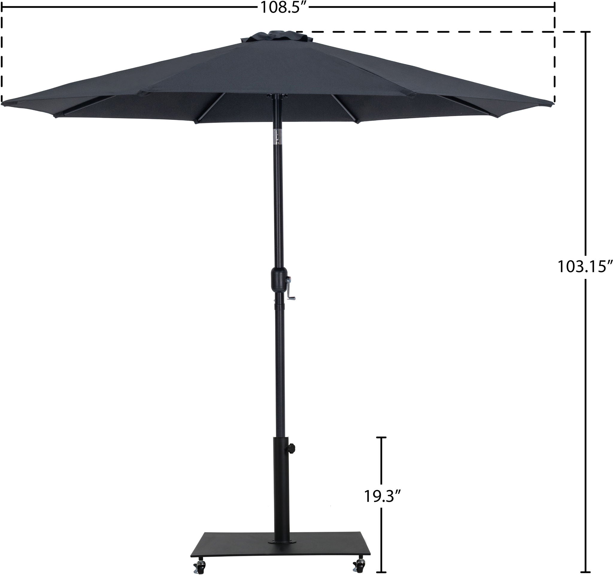 Fiji - Aluminum Patio Umbrella With Square Black Base