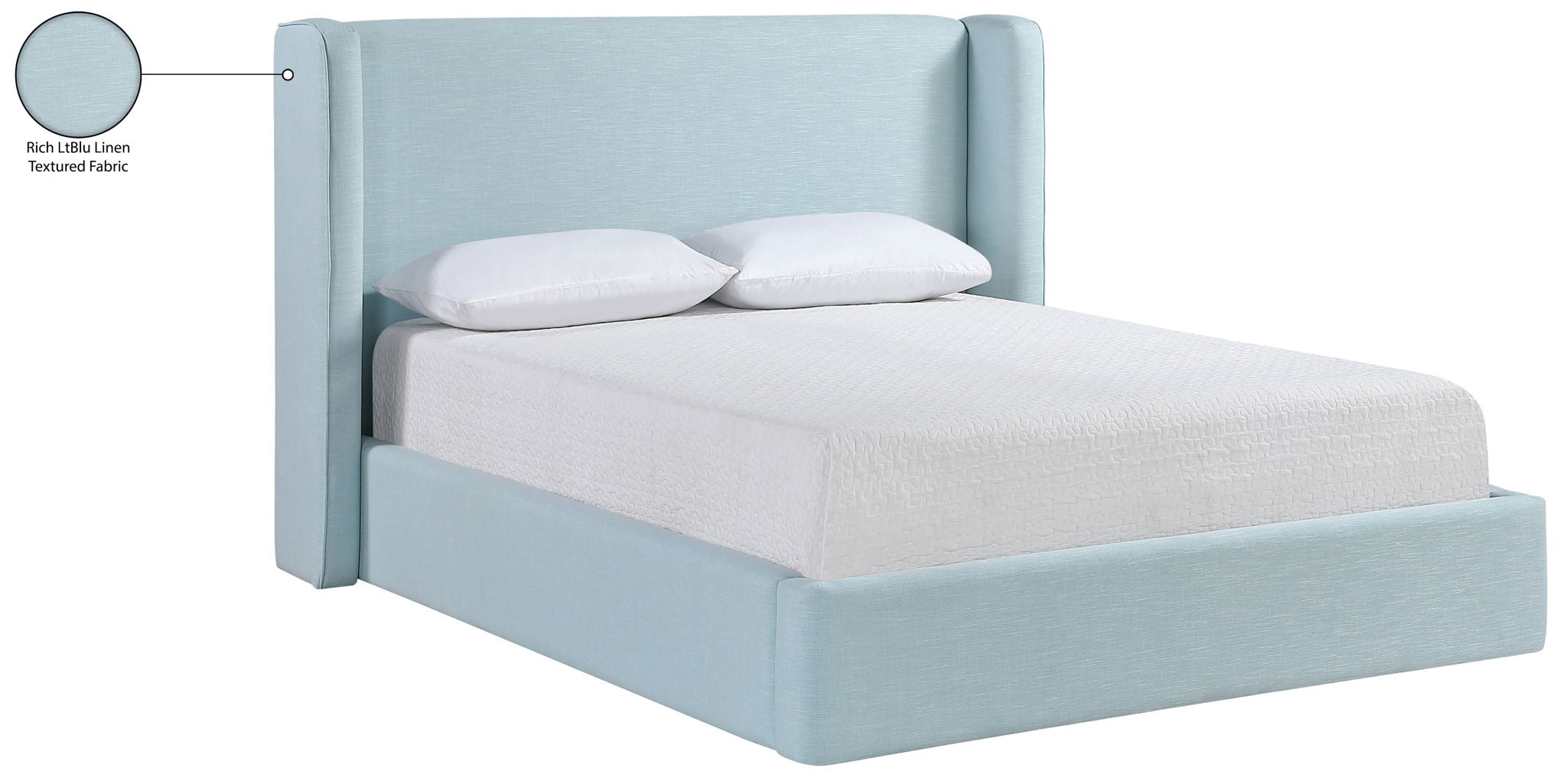 Kendall - Linen Textured Fabric Upholstered Bed