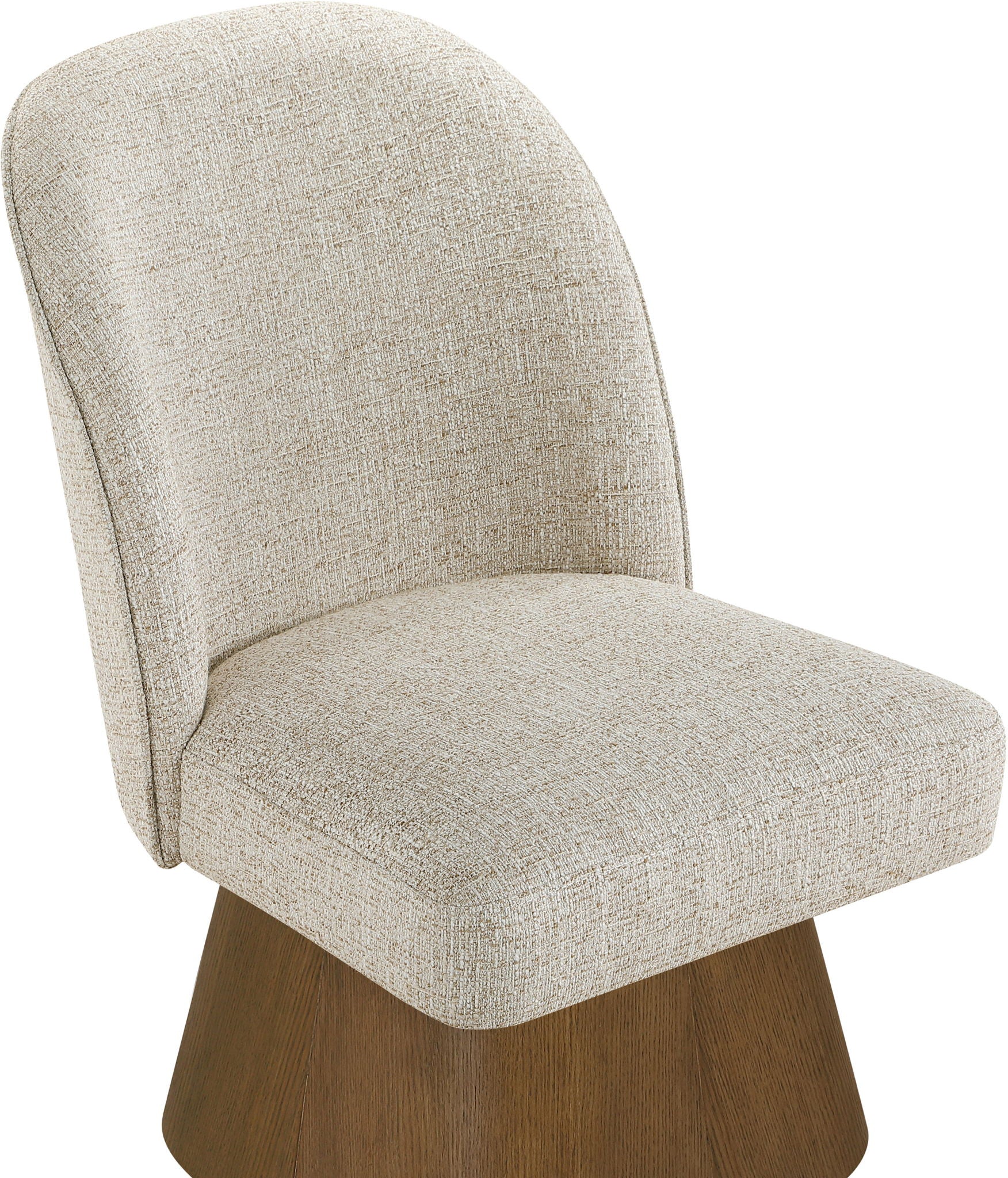 Marlowe - Linen Textured Fabric Upholstered Swivel Dining Side Chair - Stained Brown