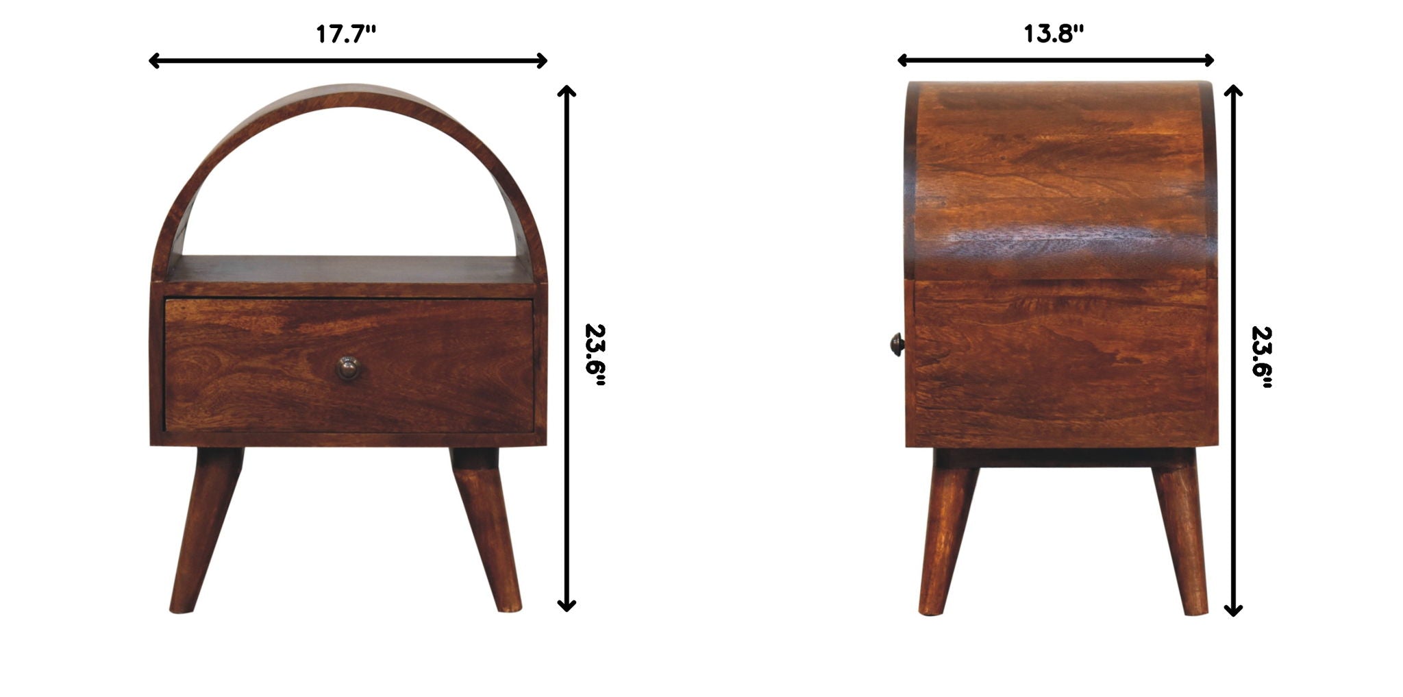 Dome Bedside Table - Brown