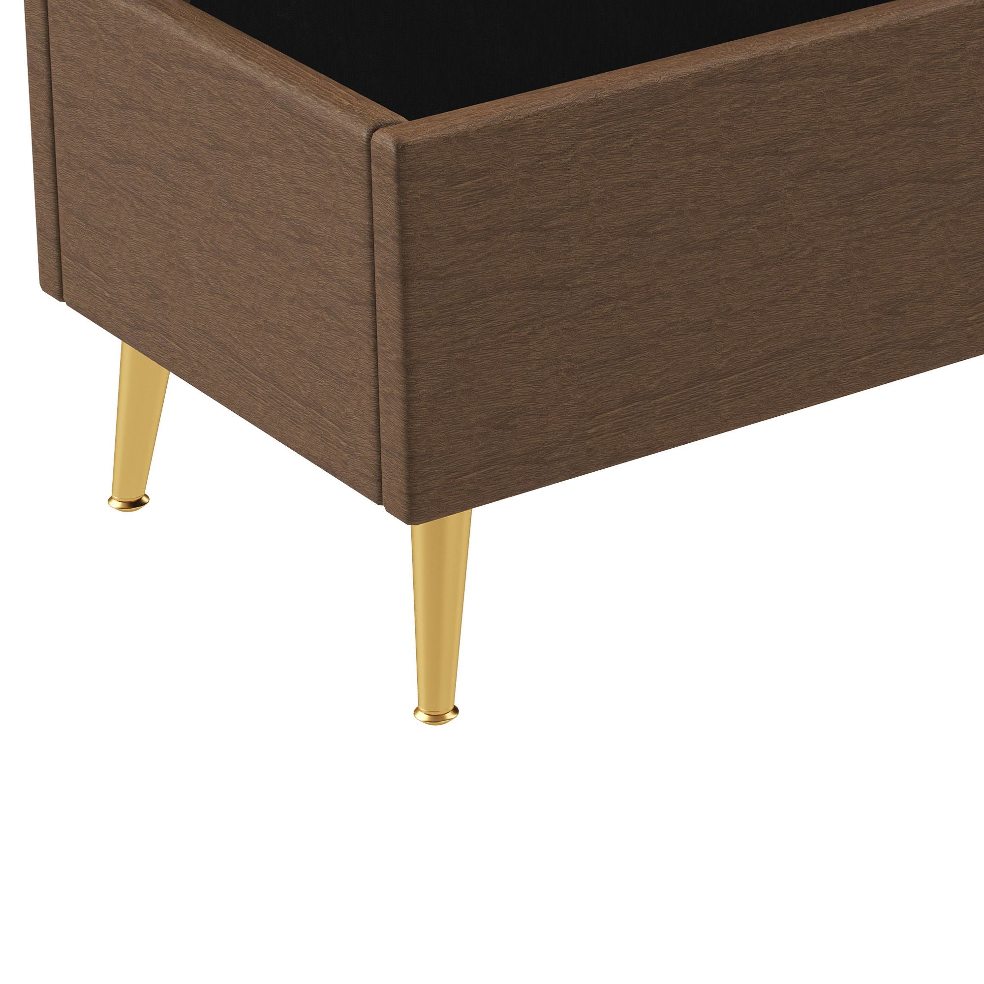 Modern Tufted Storage Ottoman Bench With Metal Legs