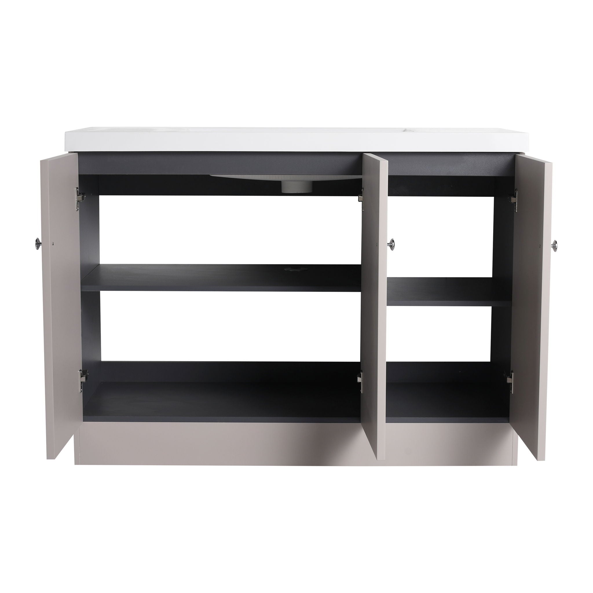 Contemporary Freestanding Bathroom Vanity With Resin Sink & Soft-Close Cabinet Doors