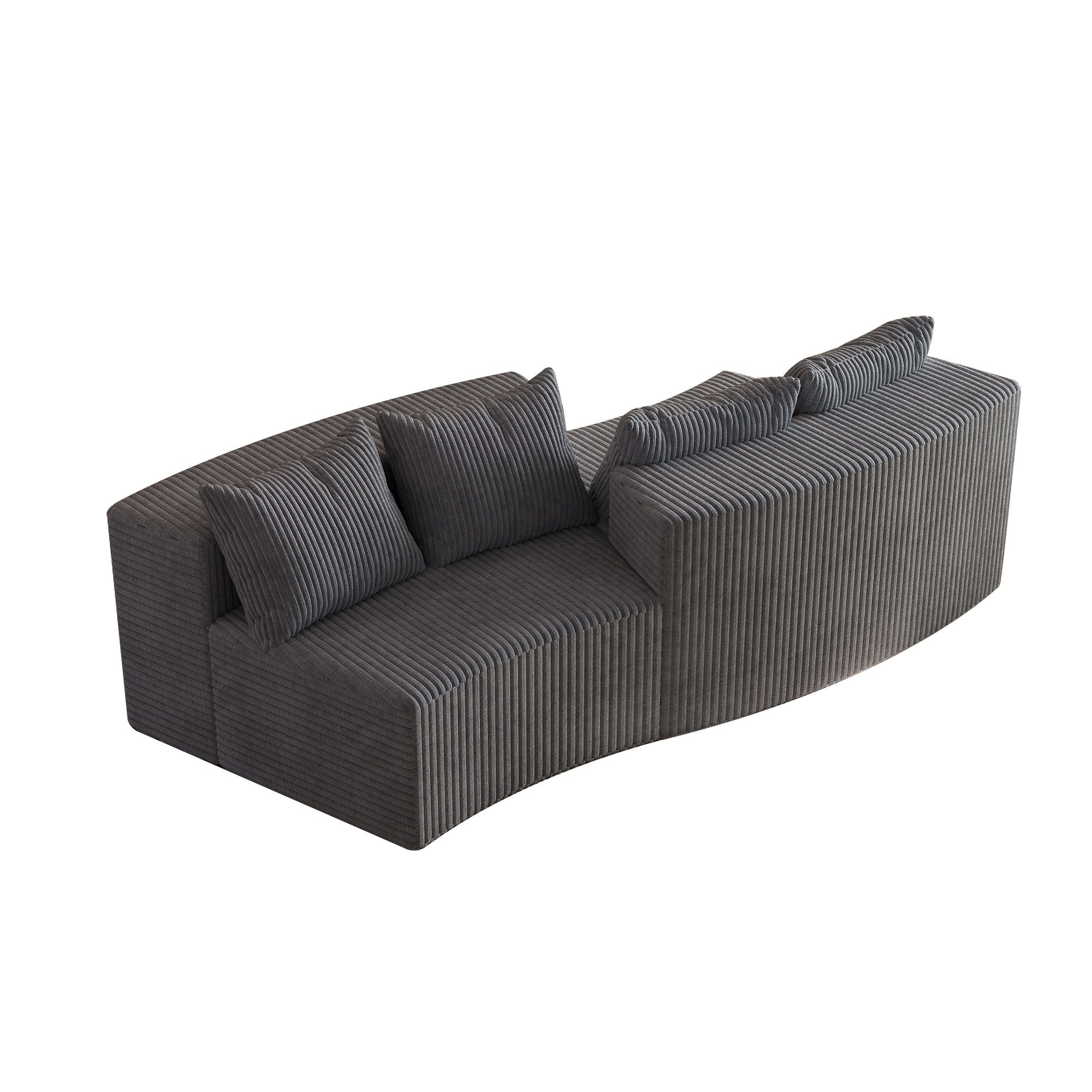 Curved Sectional Sofa With 4 Pillows, Modular Semi Circular Design