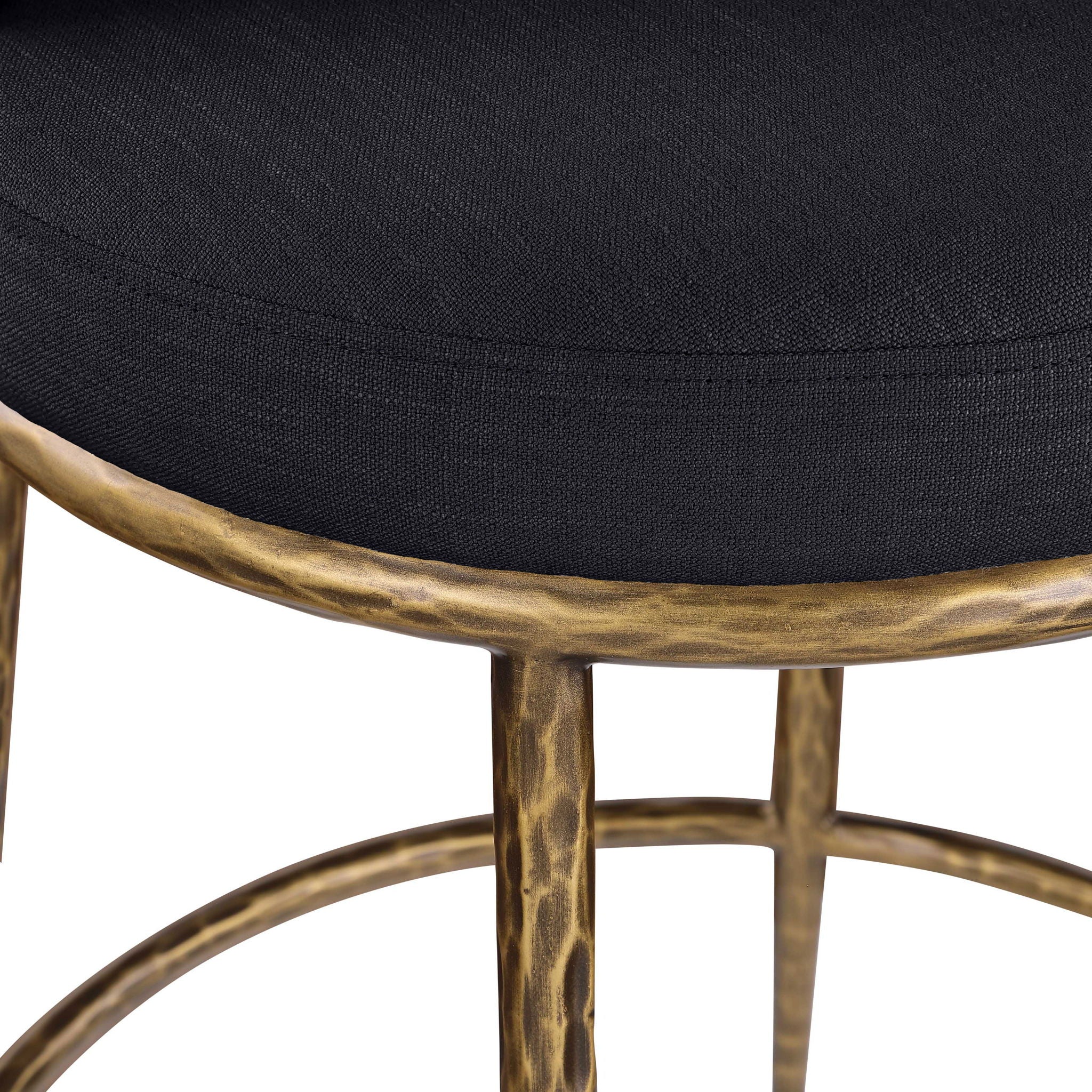 Ferro - Upholstered Counter Stool With Brushed Gold Base